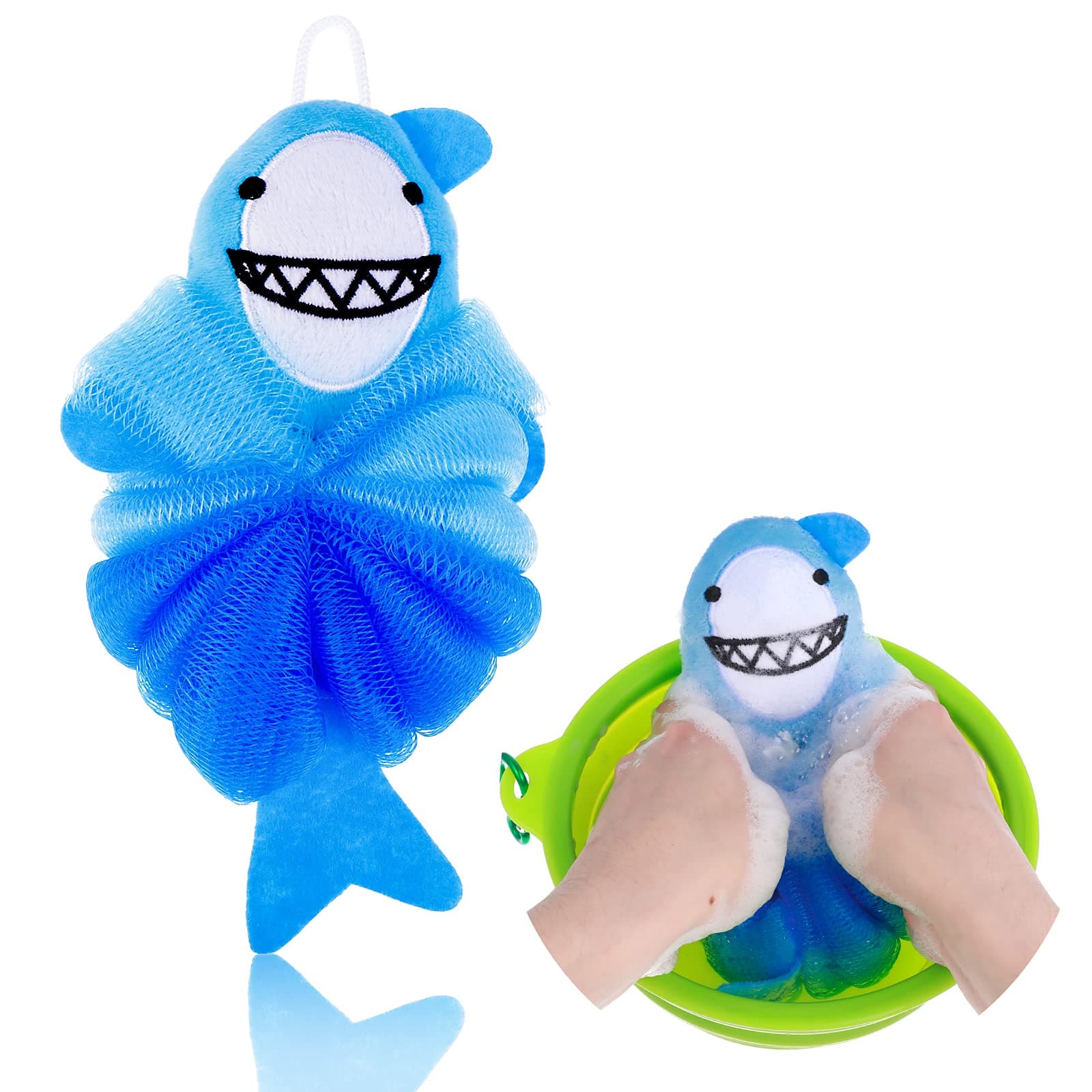 Bath Loofahs Animal Bath Sponges for Bathing, Lovely Kids Loofah Bath Pouf Body Scrubber Mesh Loofah Sponges Shower Ball for Children Gentle Exfoliating