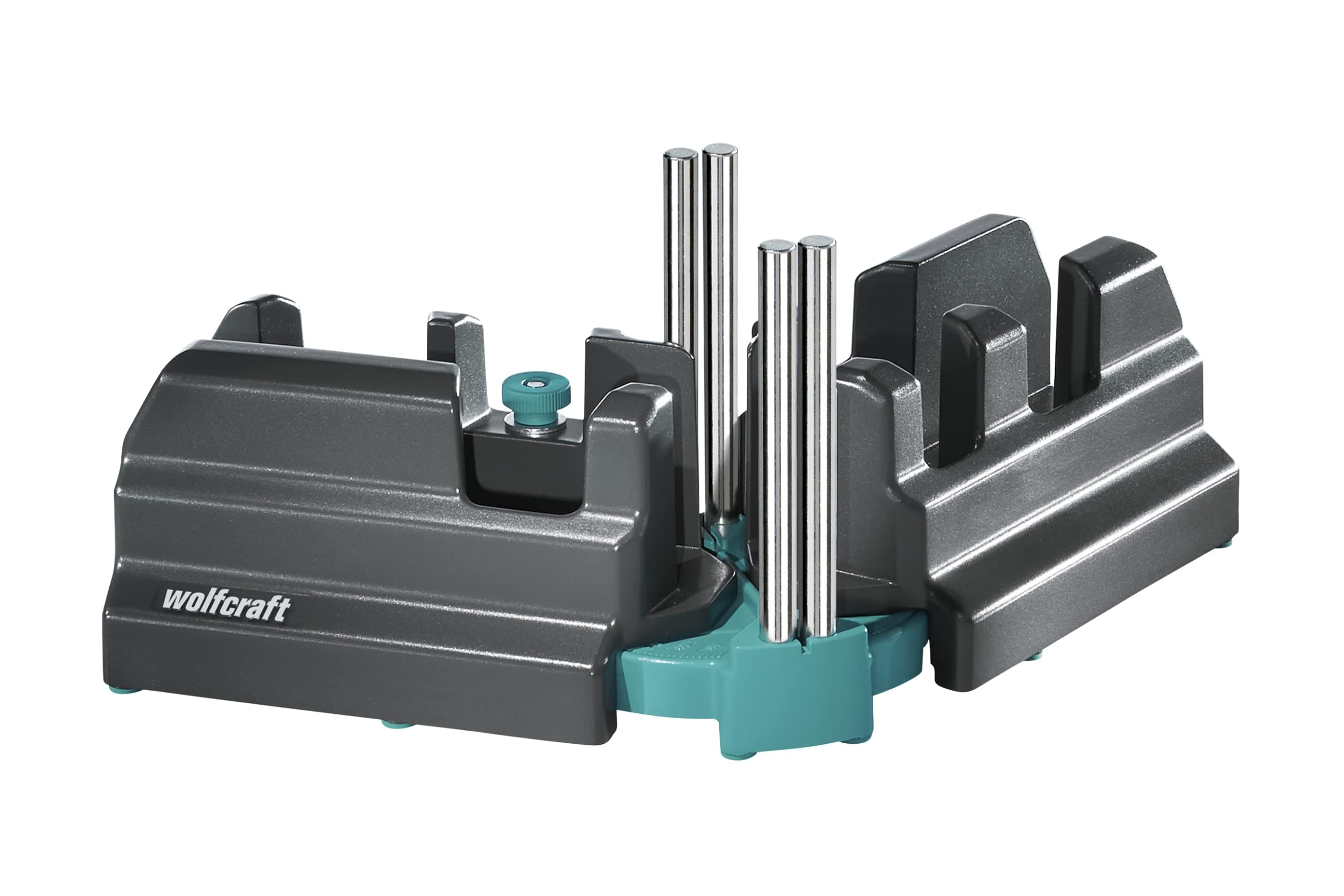 wolfcraft Caja de ingletar y falsa escuadra, 100 mm I 6948200 I Producto 2 en 1 para rodapiés exactos