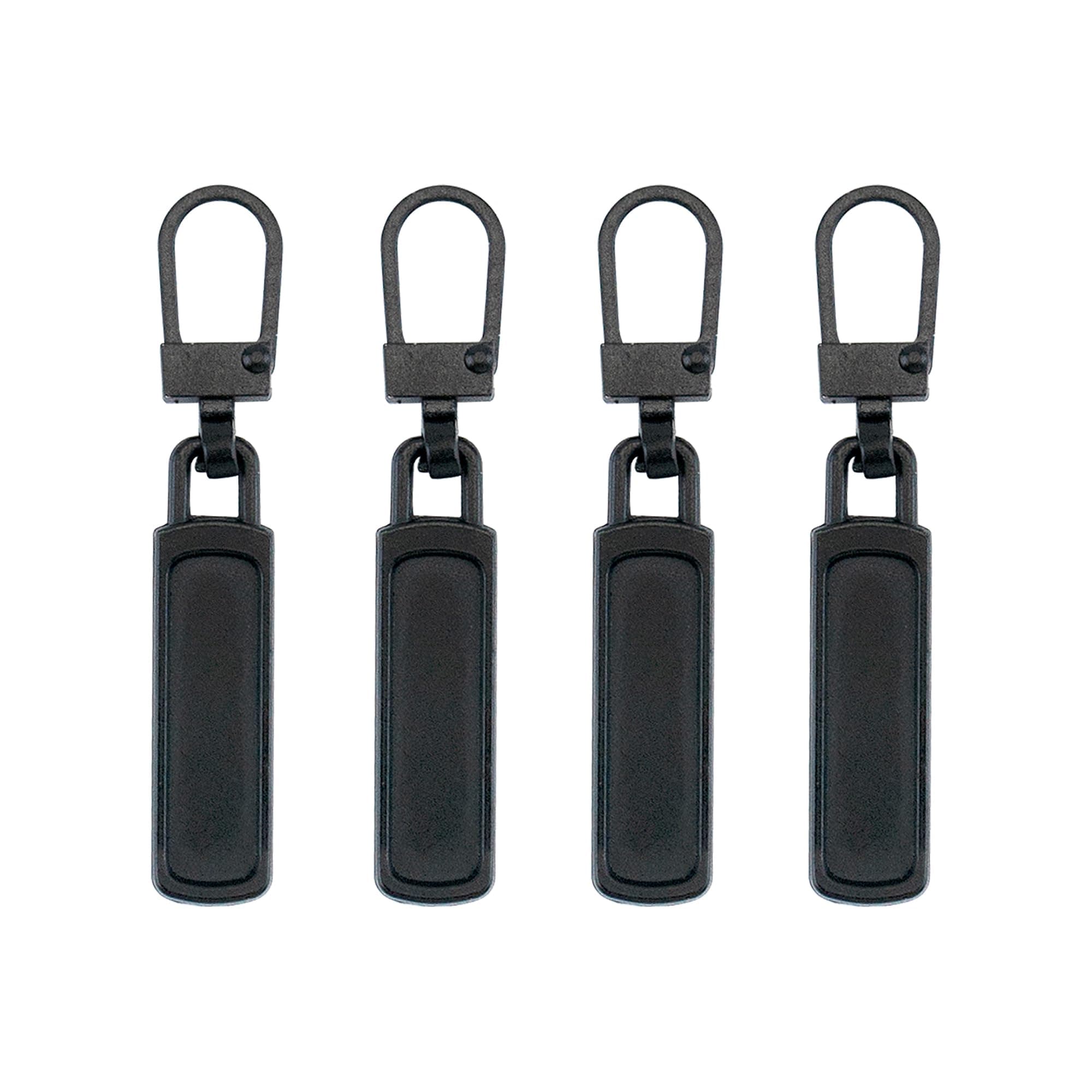 Qancekoo 4 PCS Spare Zipper Pulls Removable Metal Zipper Pulls Zipper Replacement for Luggage, Purses, Backpacks, Clothes, Handbags (Black)