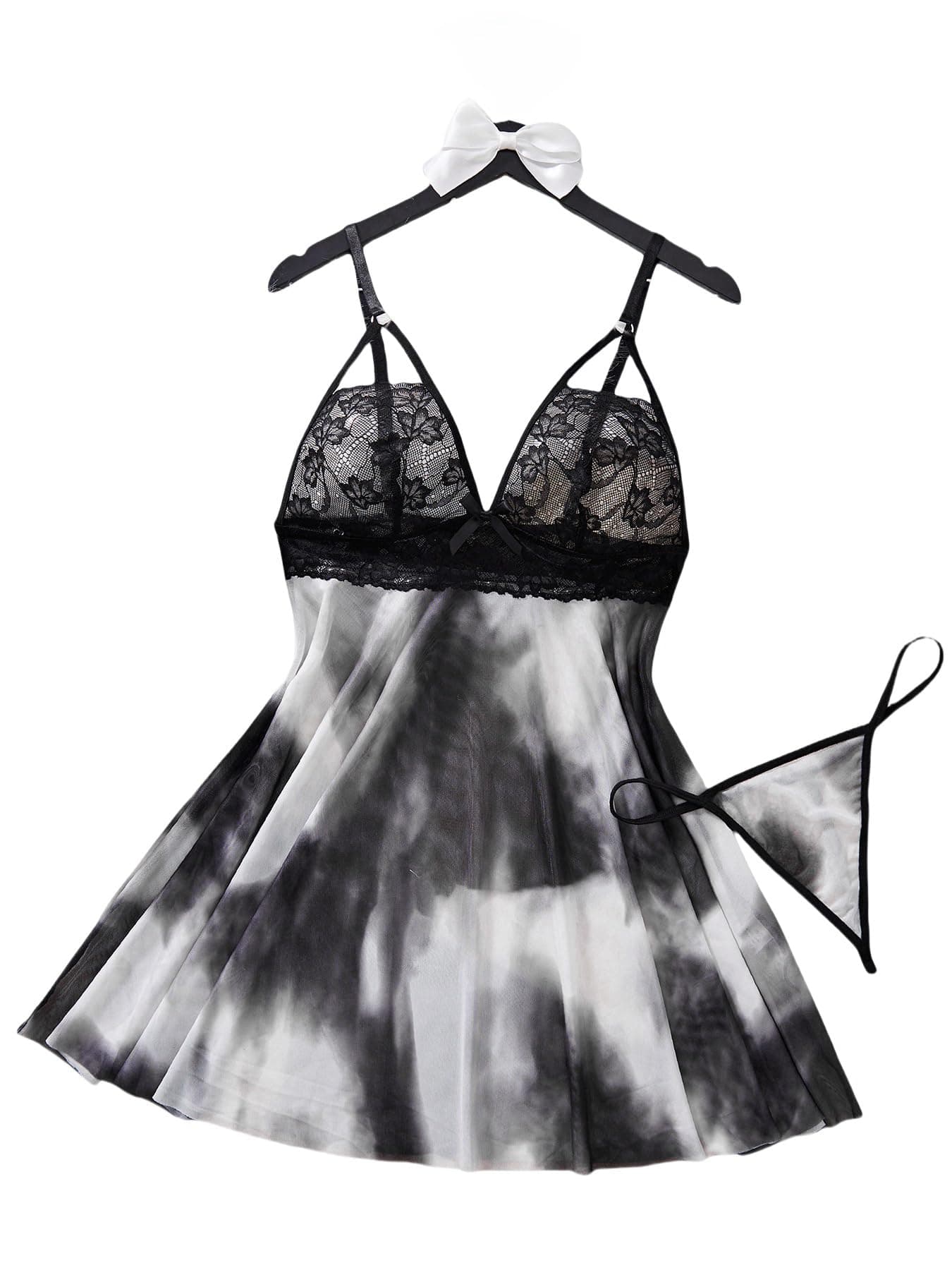 Briteroh Women Lingerie Sleepwear Sexy Spaghetti Strap Nightgown Babydoll Black XL
