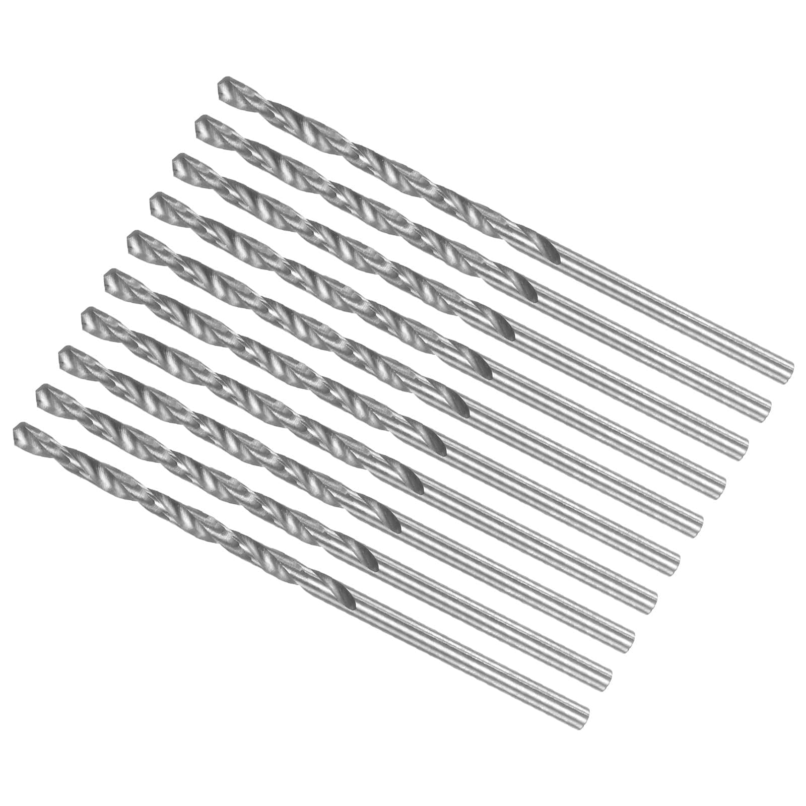 CoCud Micro Drill Bits, 1.85mm Drill Diameter 48mm Total Length, 6542 High Speed Steel Fully Ground Twist Drill Bit - (Applications: for Copper Metal Wood), 10-Pieces