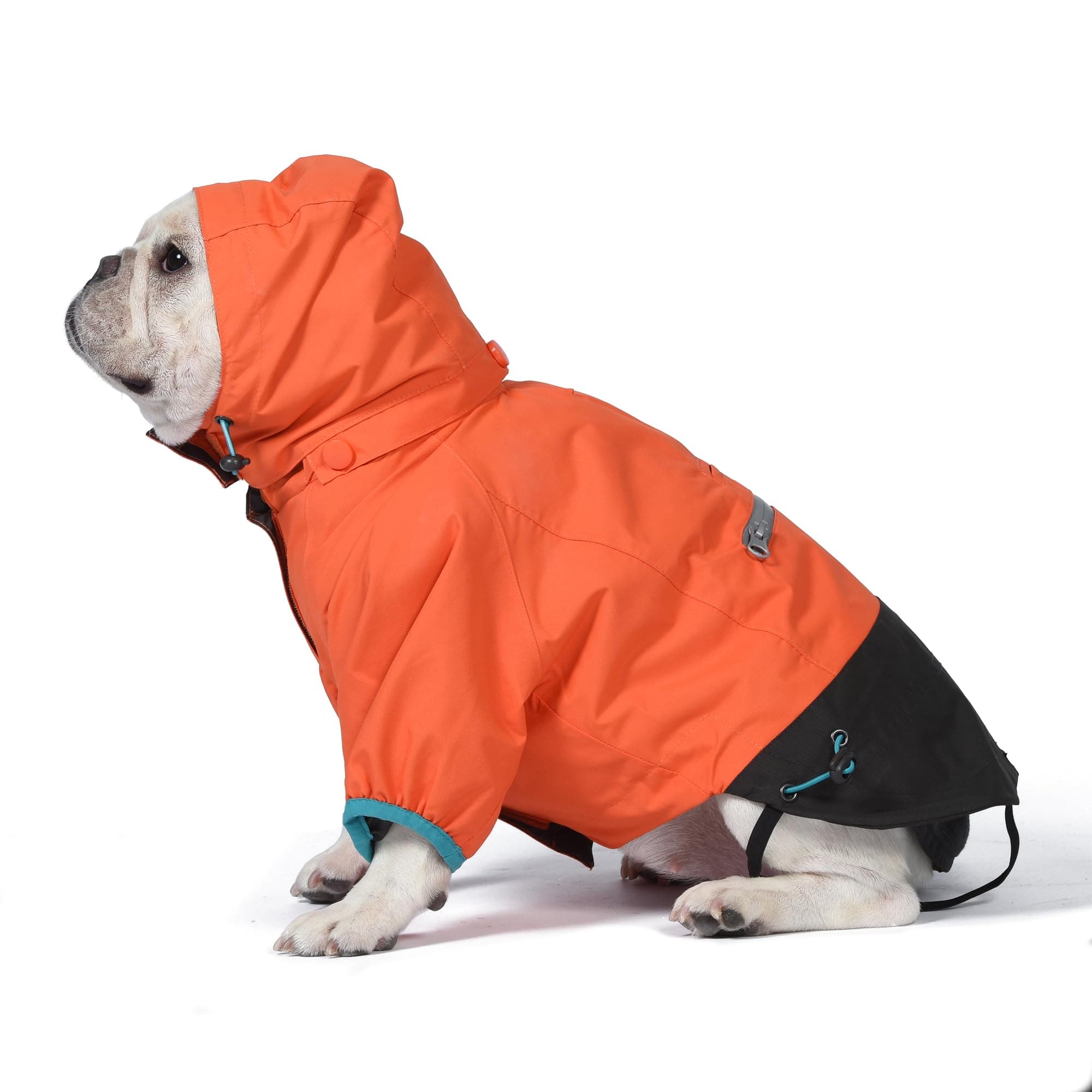 Orvis Dog All Season Trekker 3-in-1 Coat for Dogs, Size Extra Large; Orange High Visibility All Weather Dog Coat with Raincoat & Fleece Vest that Can Be Worn Separately or Together; Removable Hood