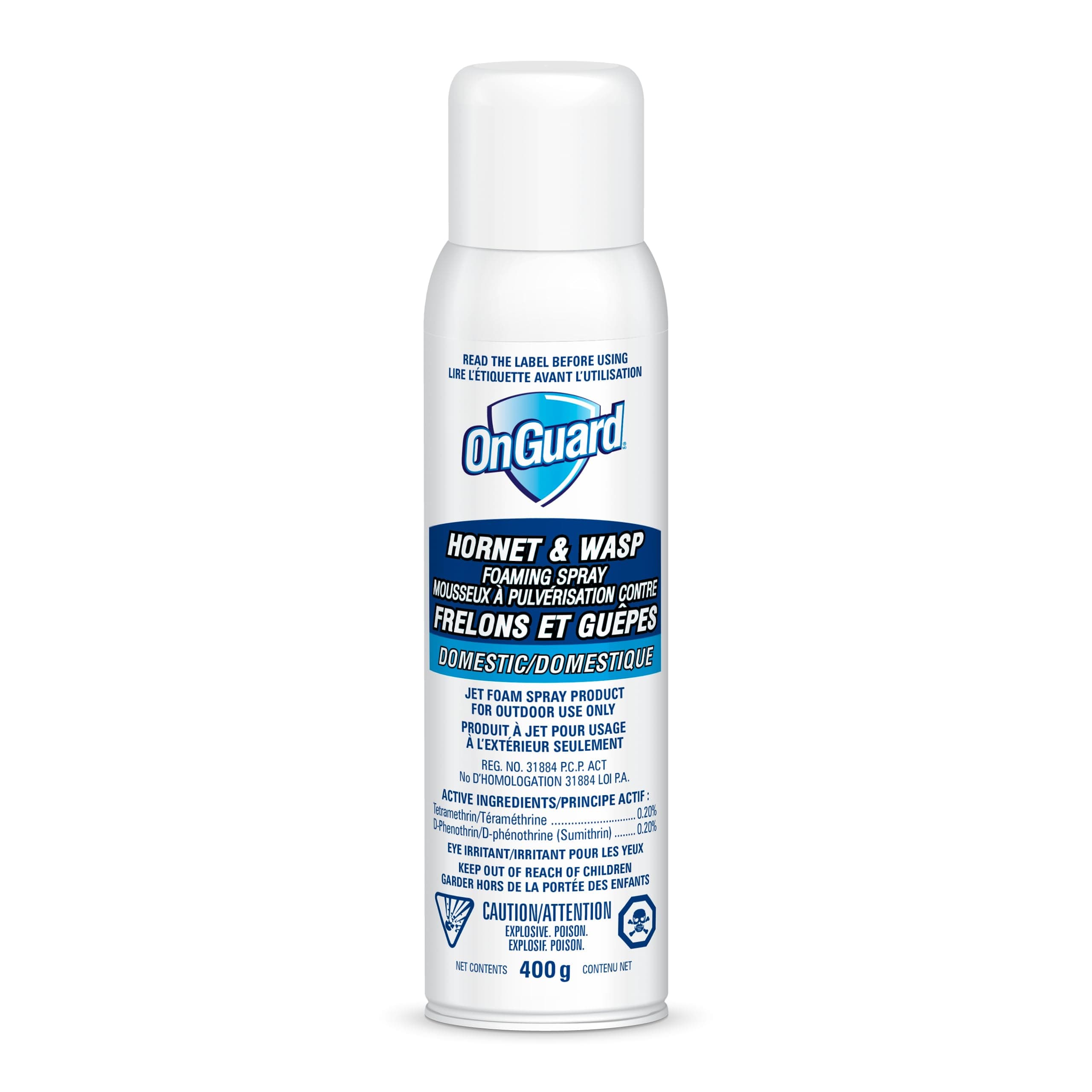 OnGuard Hornet & Wasp Foaming Spray 400g | Control of Exposed Nests of Wasps, Yellowjackets, and Hornets | Ready to Use