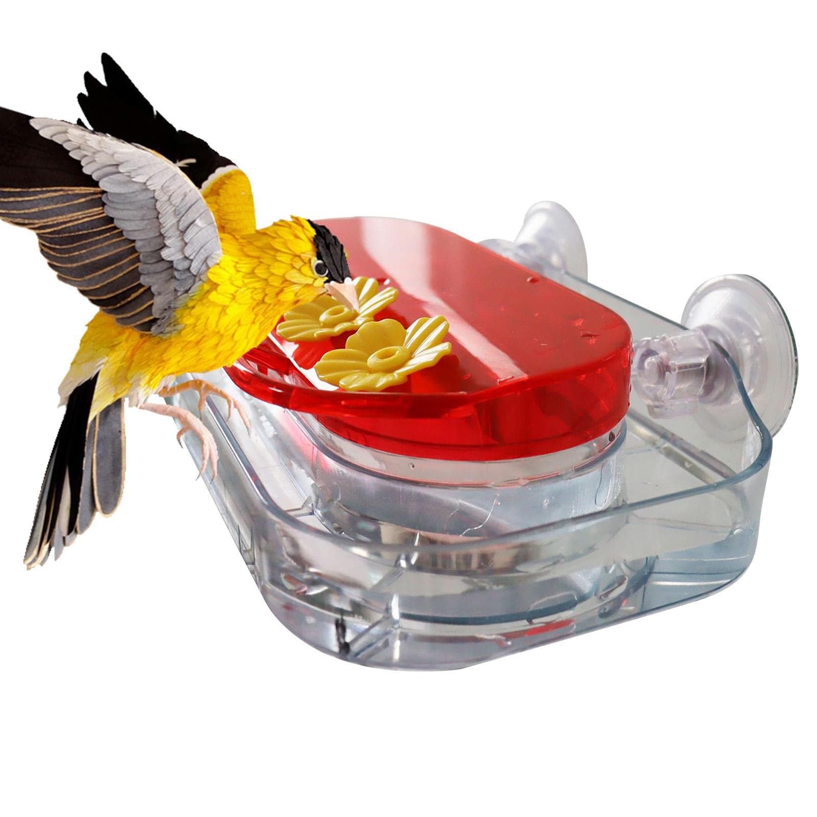 Window Hummingbird Feeders,Strong Suction Cups Hummingbird Feeder,Leak-Proof Window Hummingbird Feeders Humming Bird Feeder with 4 Feeding Ports Multifunctional Hummingbird Feeder for Outdoors