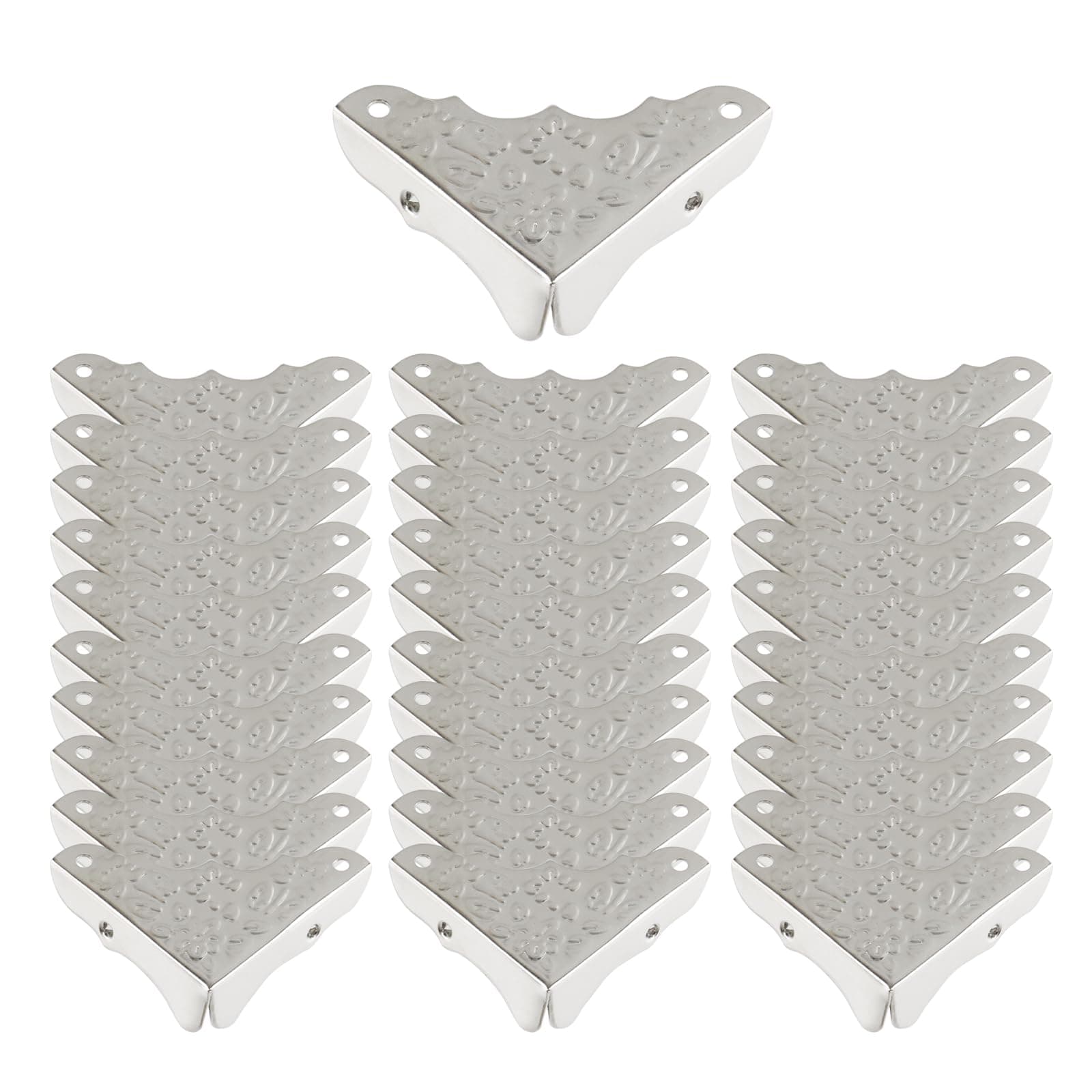 T Tulead Vintage Elegant Corner Protector Silver Side Corner Protector 1.5"x1.5"x0.5",30PCS with Mounting Screws