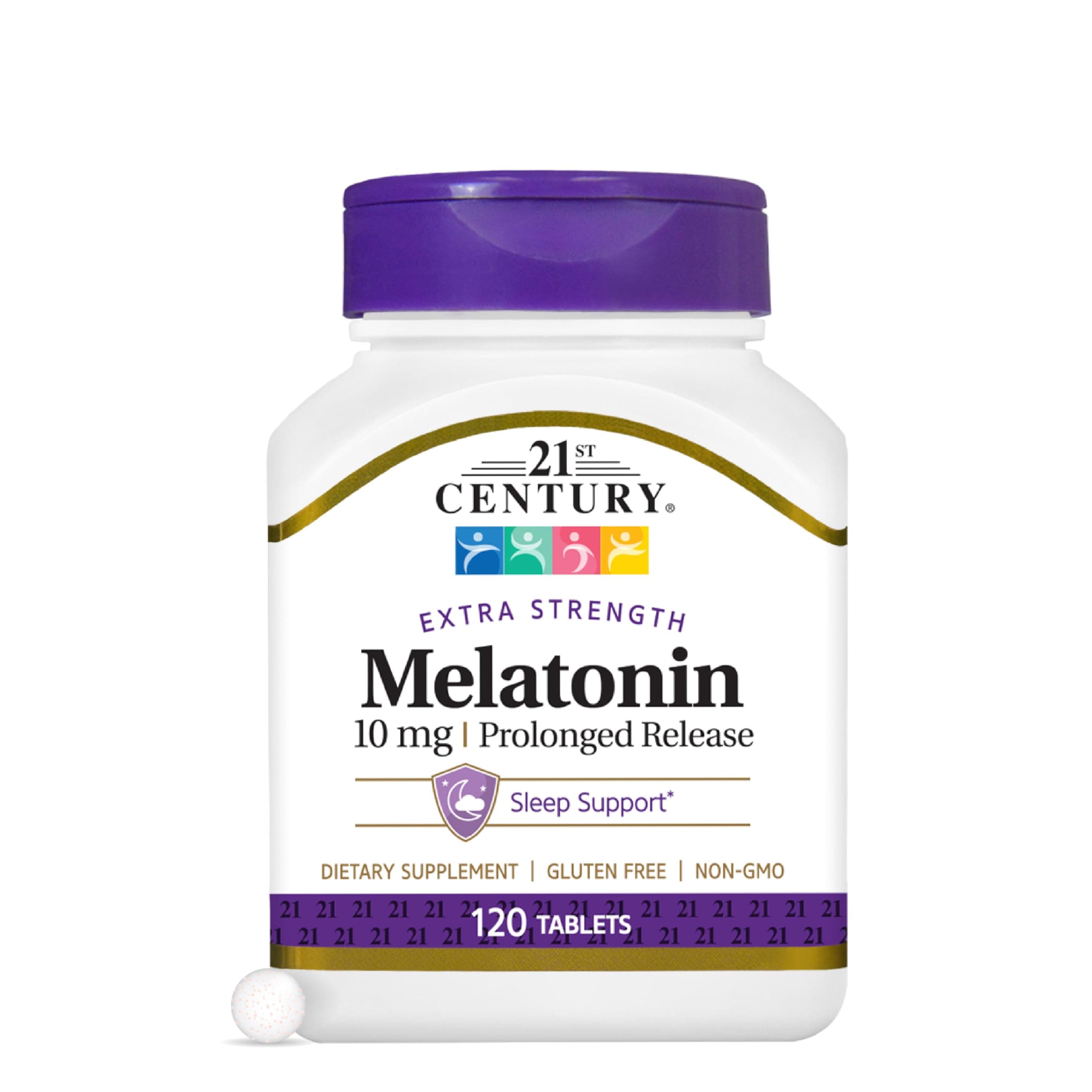 21st Century Melatonin 10mg Prolonged Release Sleep Aid, 120 Tablets
