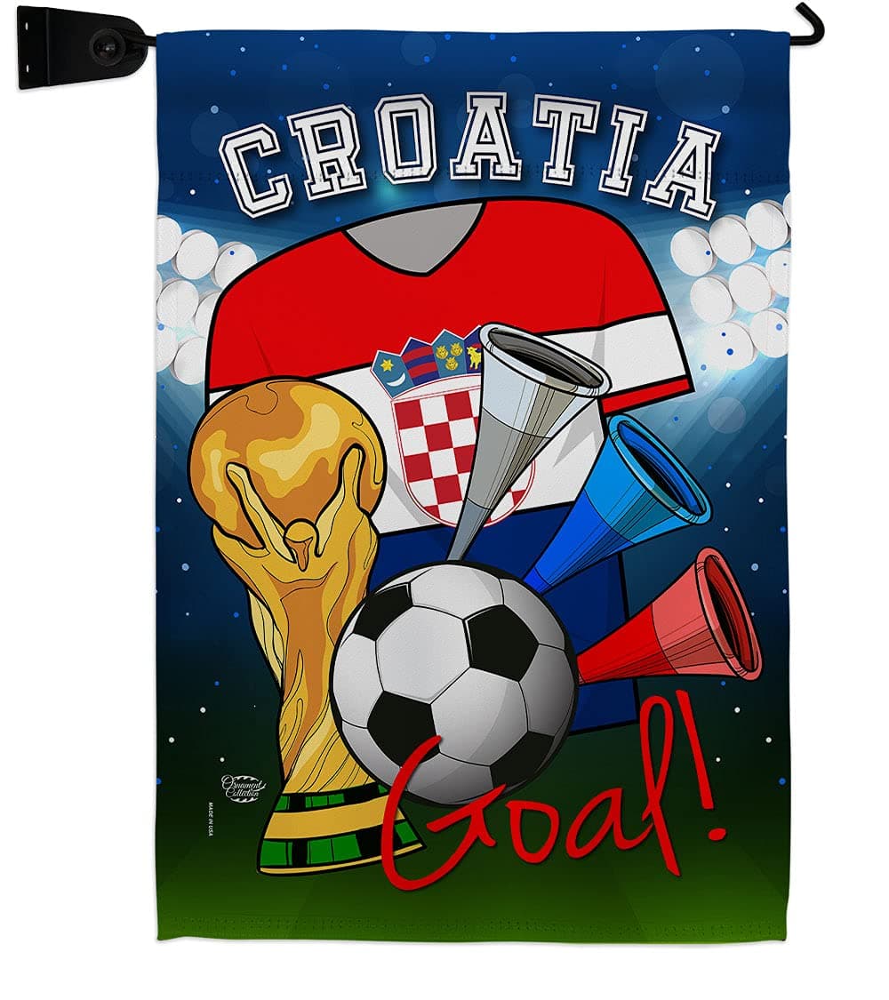 FIFA World Cup Croatian Flags Home Decor Banner Room Wall Art Patio Porch Lawn Garden Outdoor Decorations Tapestry Yard Signs Sports Fan Team Qatar Trophy Soccer Game Football Gifts Made in USA
