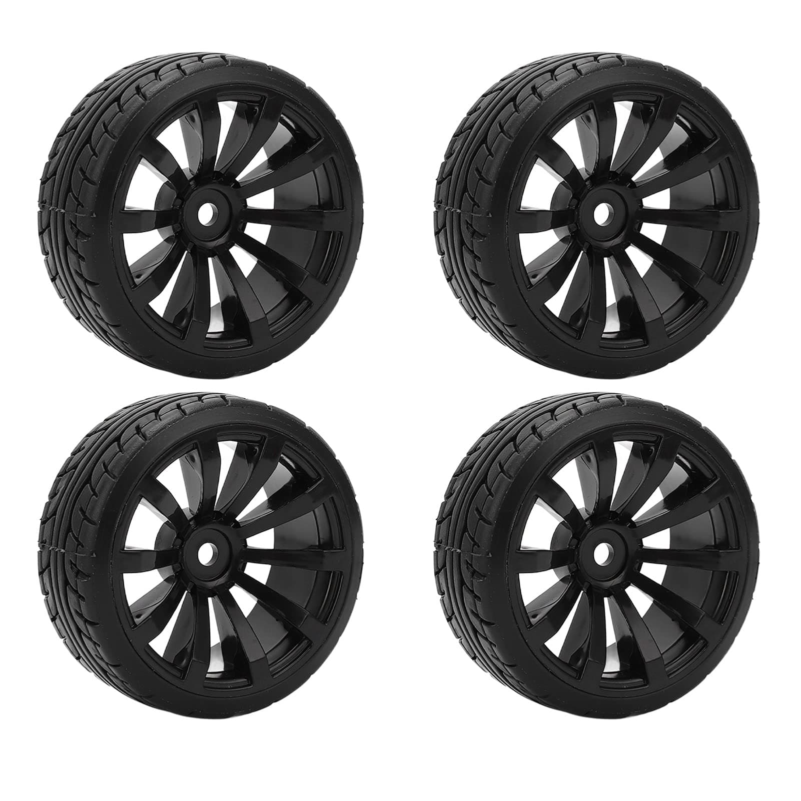 1/10 RC Drift Car Tires Hard Rubber Tyre Set for TT02 RC On Road Drifting Car Black 4PCS 62mm Diameter 26mm Width 12mm Hex, #811
