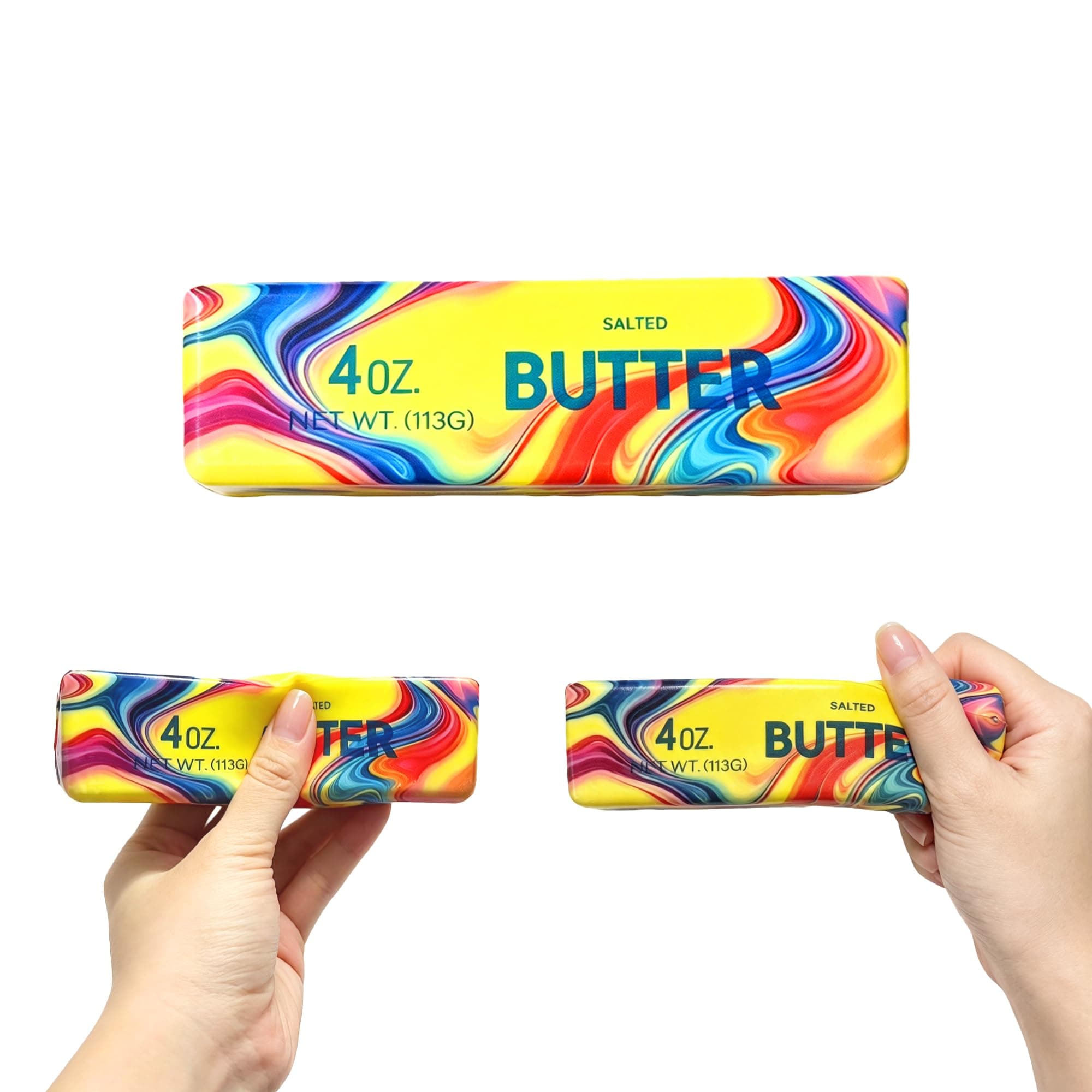 Butter Squishy Slow Rising Stress Toy, Aglacynorath Realistic Butter Stick Squeeze Toy, PU Foam Fidget Toy for Anxiety Relief, Portable Desk Decor for Office