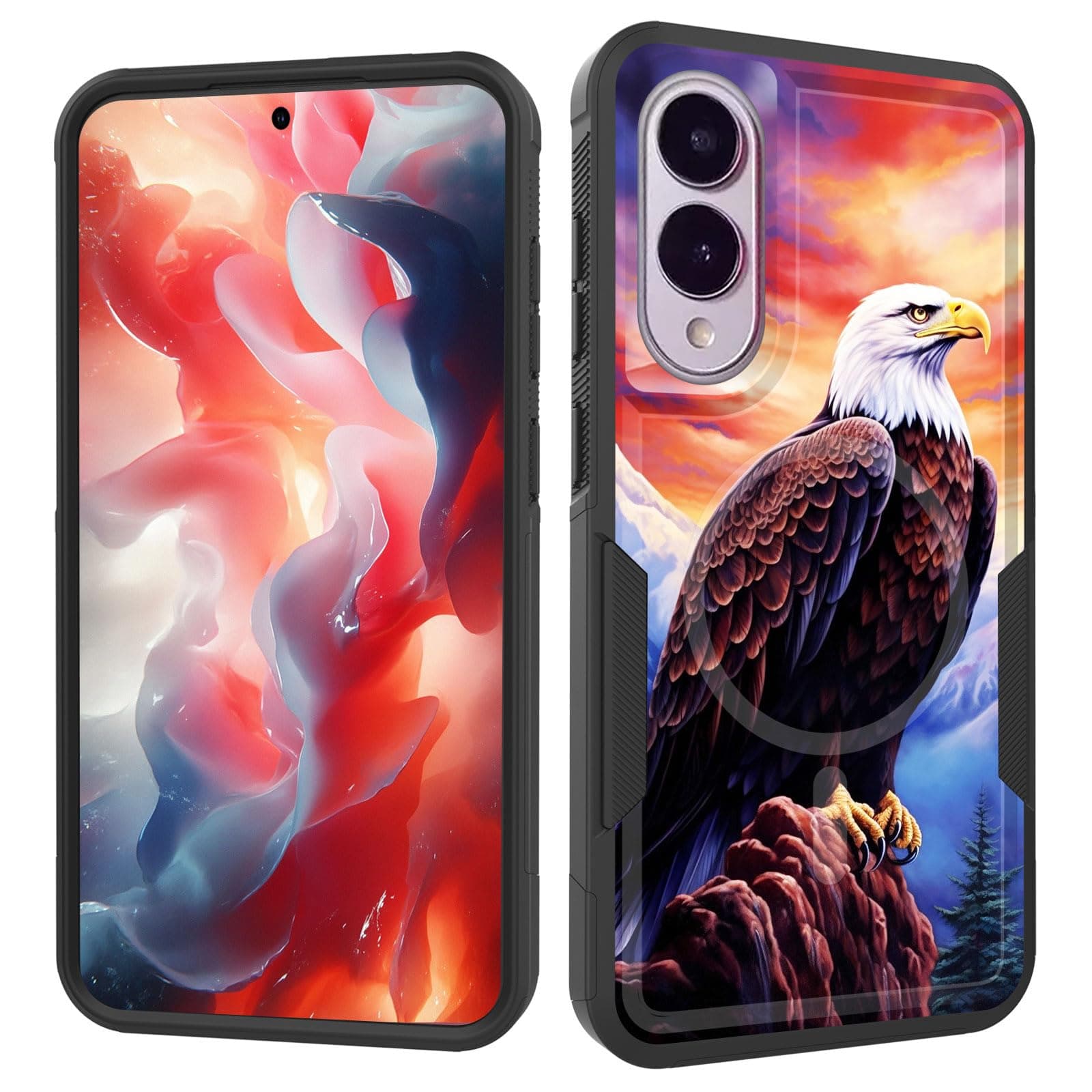 ZQLPLZR Magnetic for Galaxy S25 Edge Case,[Compatible with MagSafe] [Military Grade Drop Protection] Heavy Duty Shockproof Phone Case for Samsung Galaxy S25 Edge 2025,Bald Eagle