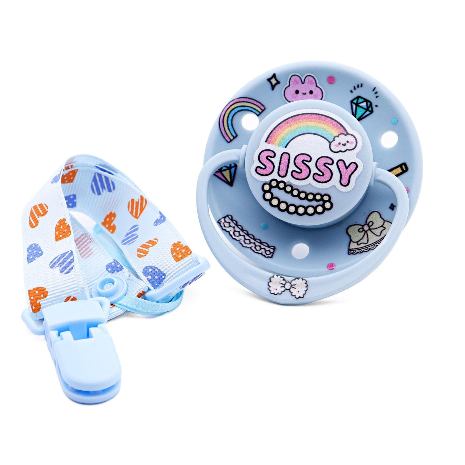 ScribbleHourglass Large Size Adult Pacifiers for Sleep: Pacifier for Adult with Pacifier Clips Sissy
