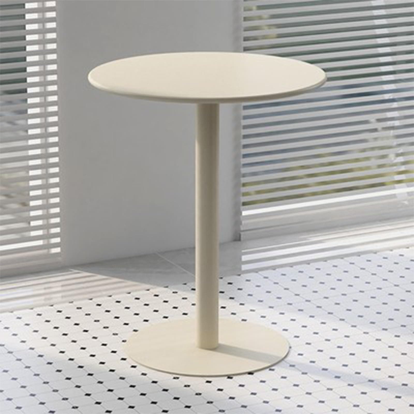 Round Bar Table Pub Table with Metal Base Patio High19.69-28.35in Round Bistro Pub Table Bar Cocktail Table for Dining Room Home Kitchen Patio Bistro 48x48x72cm Cream Style