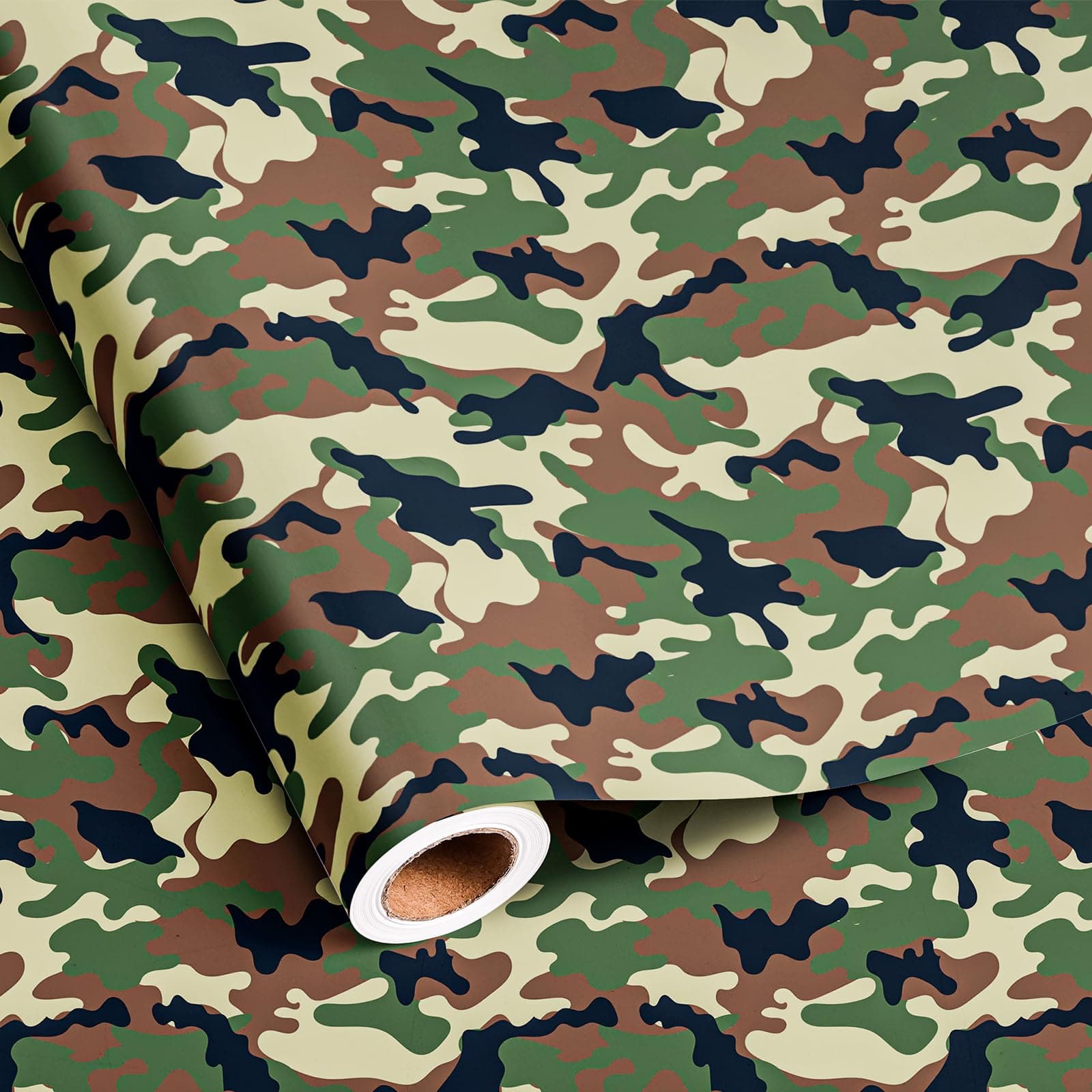 Dtiafu Camouflage Wrapping Paper Roll - Birthday Wrapping Paper Sheets for Men Boys - Classic Camo Design - Total 28.5sq.ft