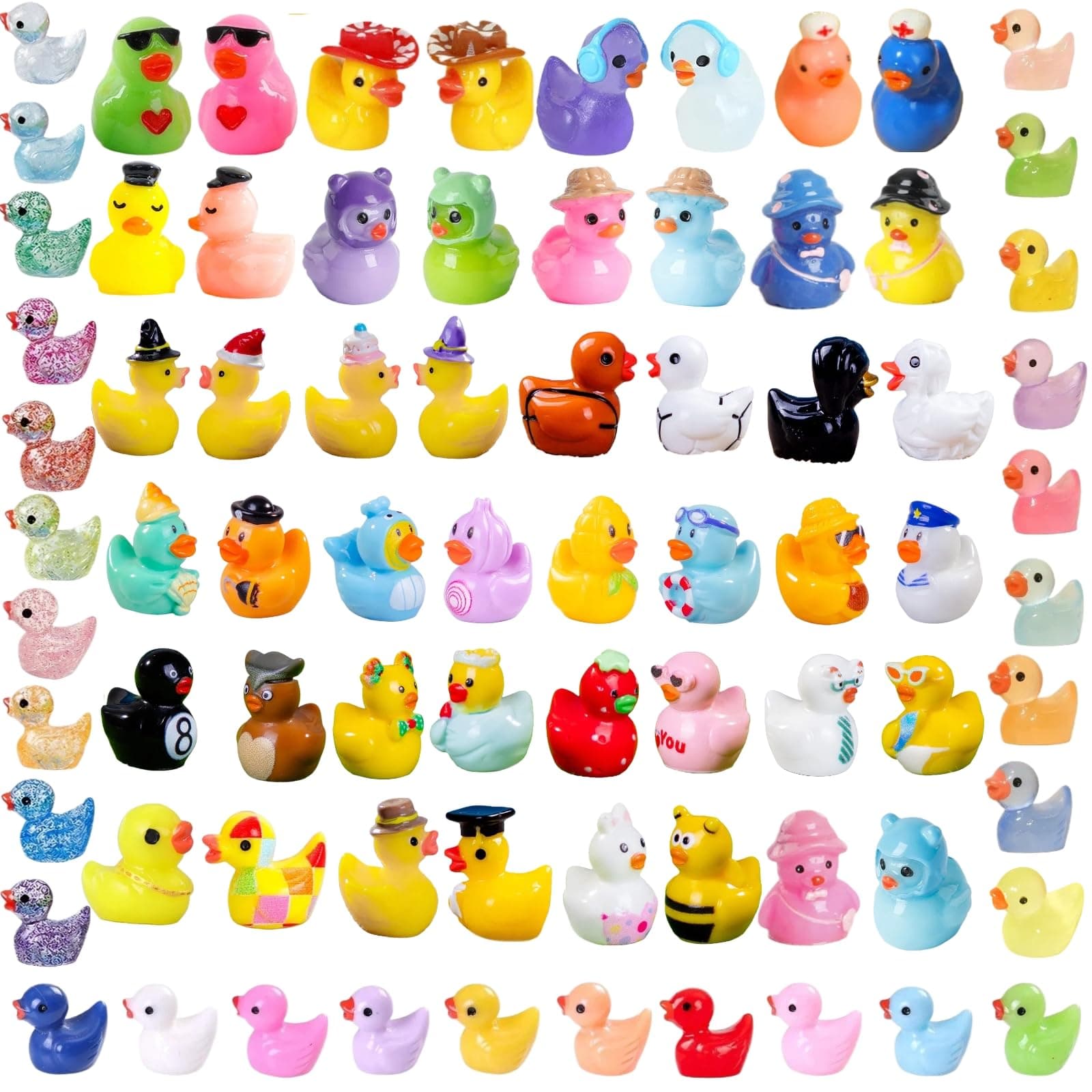 130PCS Mini Resin Ducks, Tiny Ducks & Colorful Resin Ducks