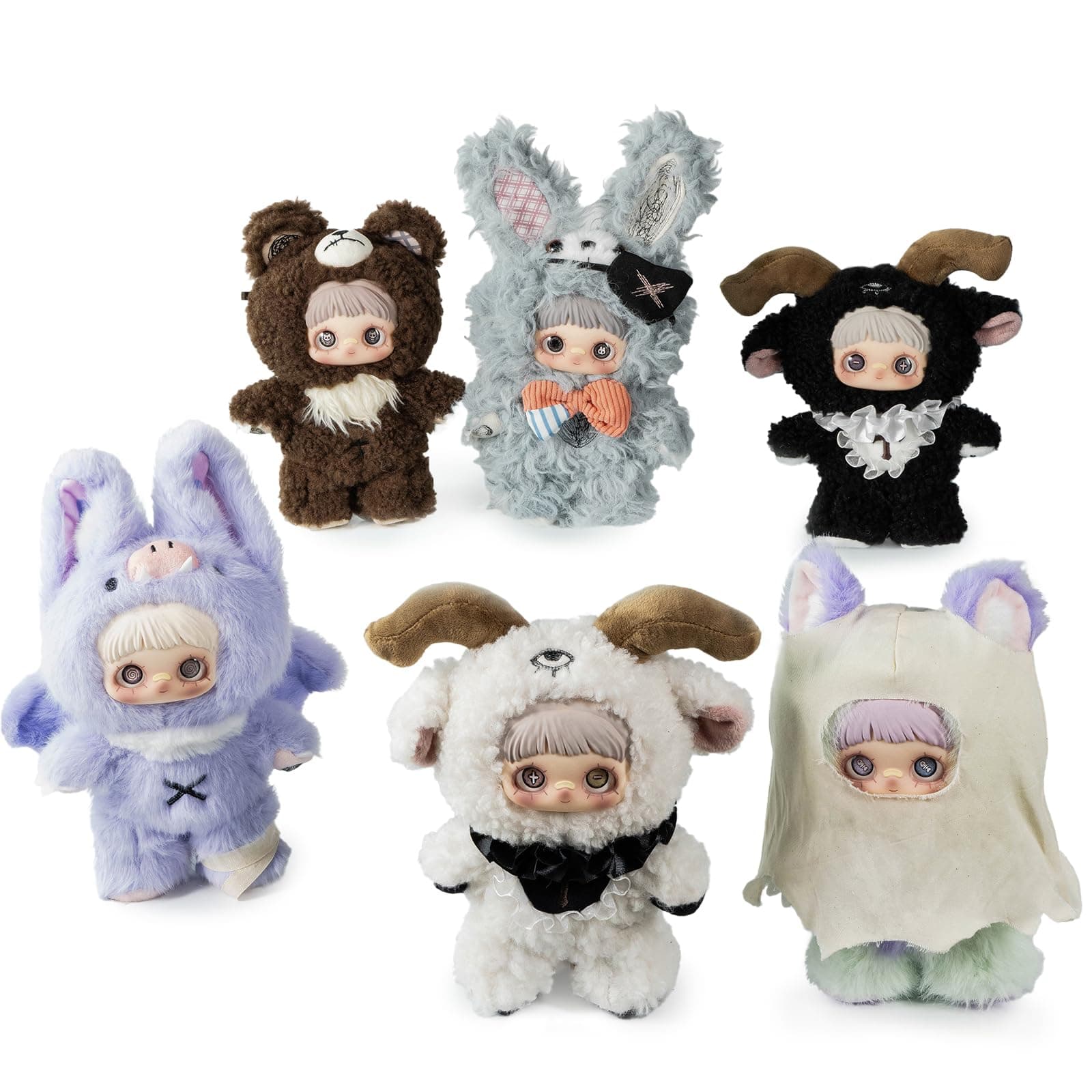 BEEMAI MayMei Dark Forest Series 6-Box Set (Set of 6 No Repeat), Plush Blind Box Cute Figures Collectible Birthday Gifts