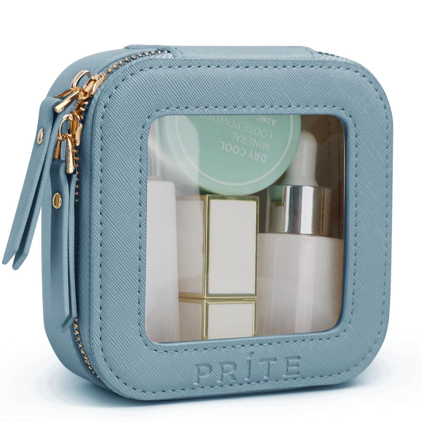 Prite Clear Makeup Bag Small Travel Cosmetic Case Toiletry Bag for Women
