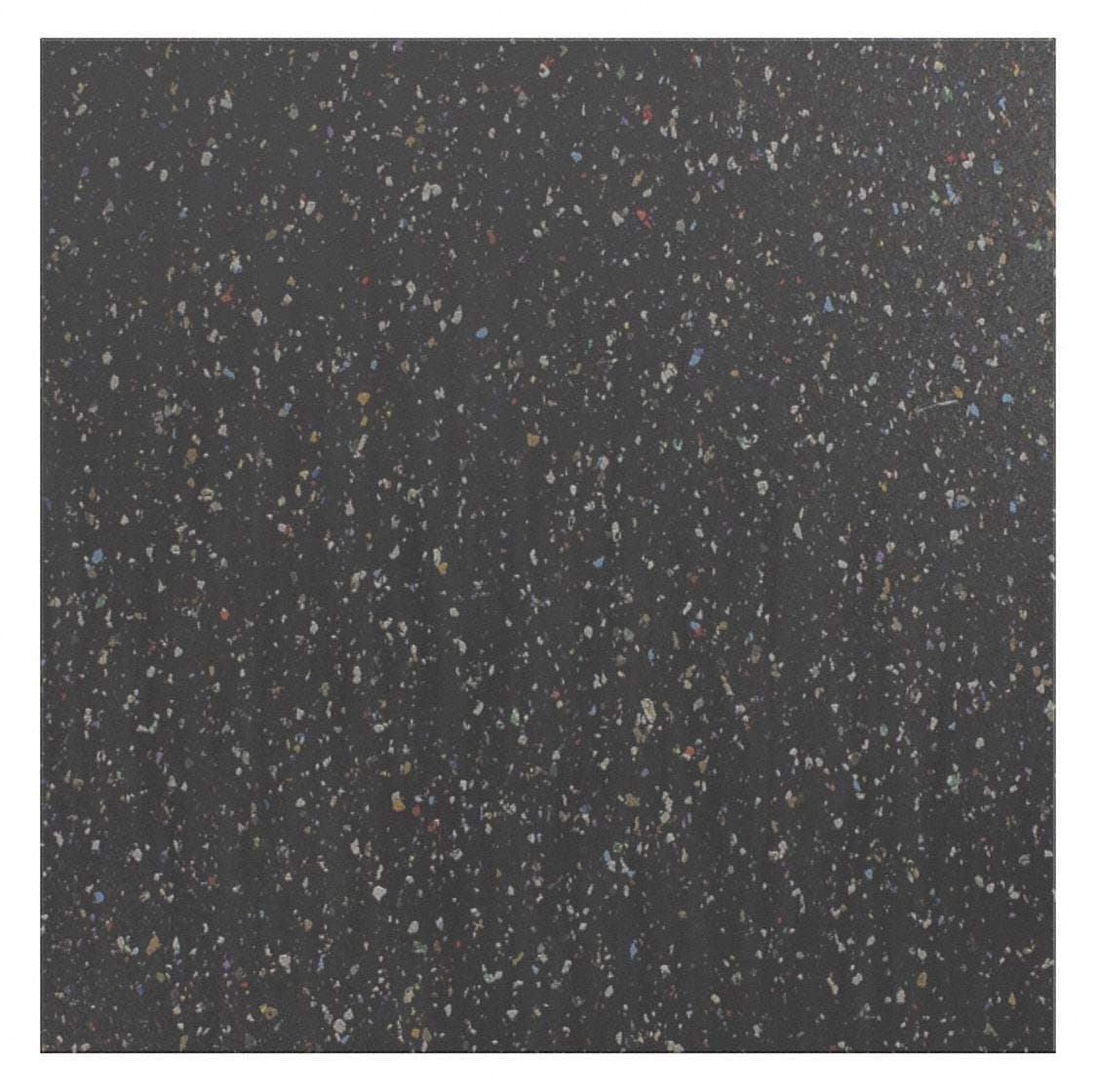 Rubber Sheet, Recycles Rubber, Width 12 in, Length 12 in, Rubber Thickness 5/16 in, 60A