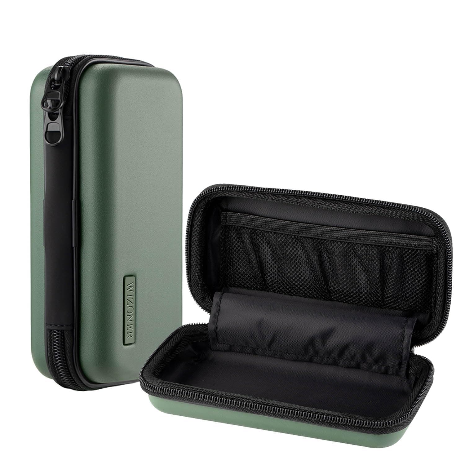 WIZONER Trimmer Case, Razor Storage Bag Shaver Travel Hard EVA Storage box for Electric Trimmer and Accessories - Case Only (Green)