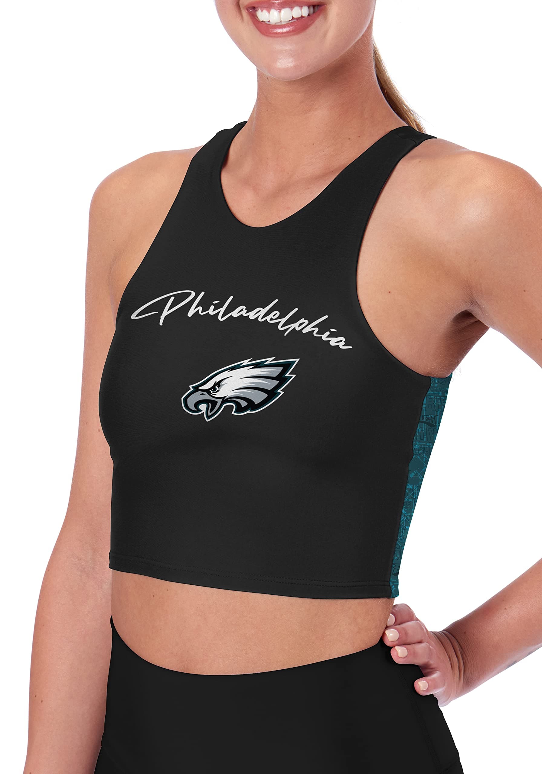CERTO by Northwest NFL Women's Crosstown Midi Bra, Philadelphia Eagles, XX-Large