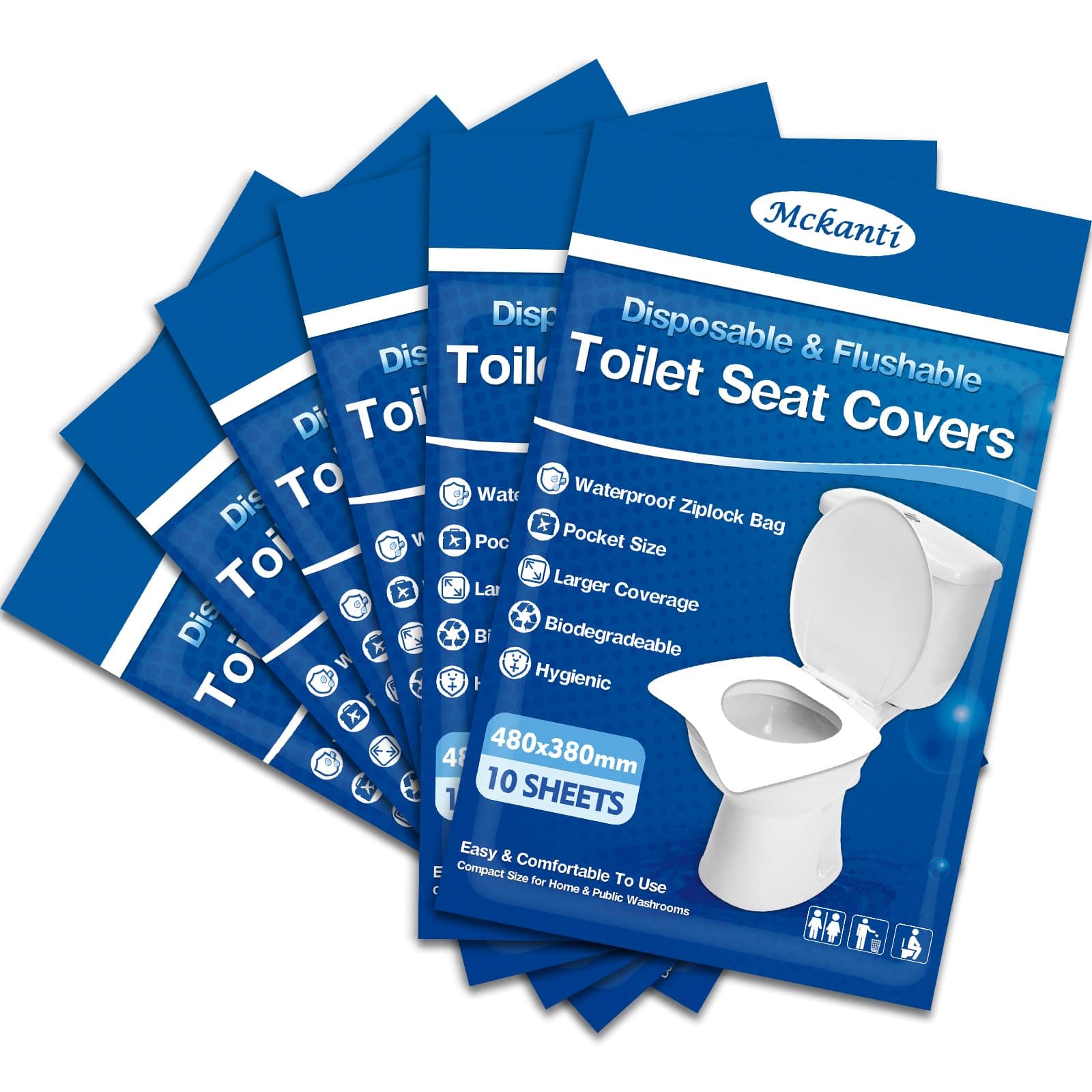 60 Pack Toilet Seat Covers Disposable - XL Flushable Paper Toilet Seat Covers for Adults Kids Potty Training, Biodegradable Travel Essential Accessories for Public Restrooms Airplane Camping