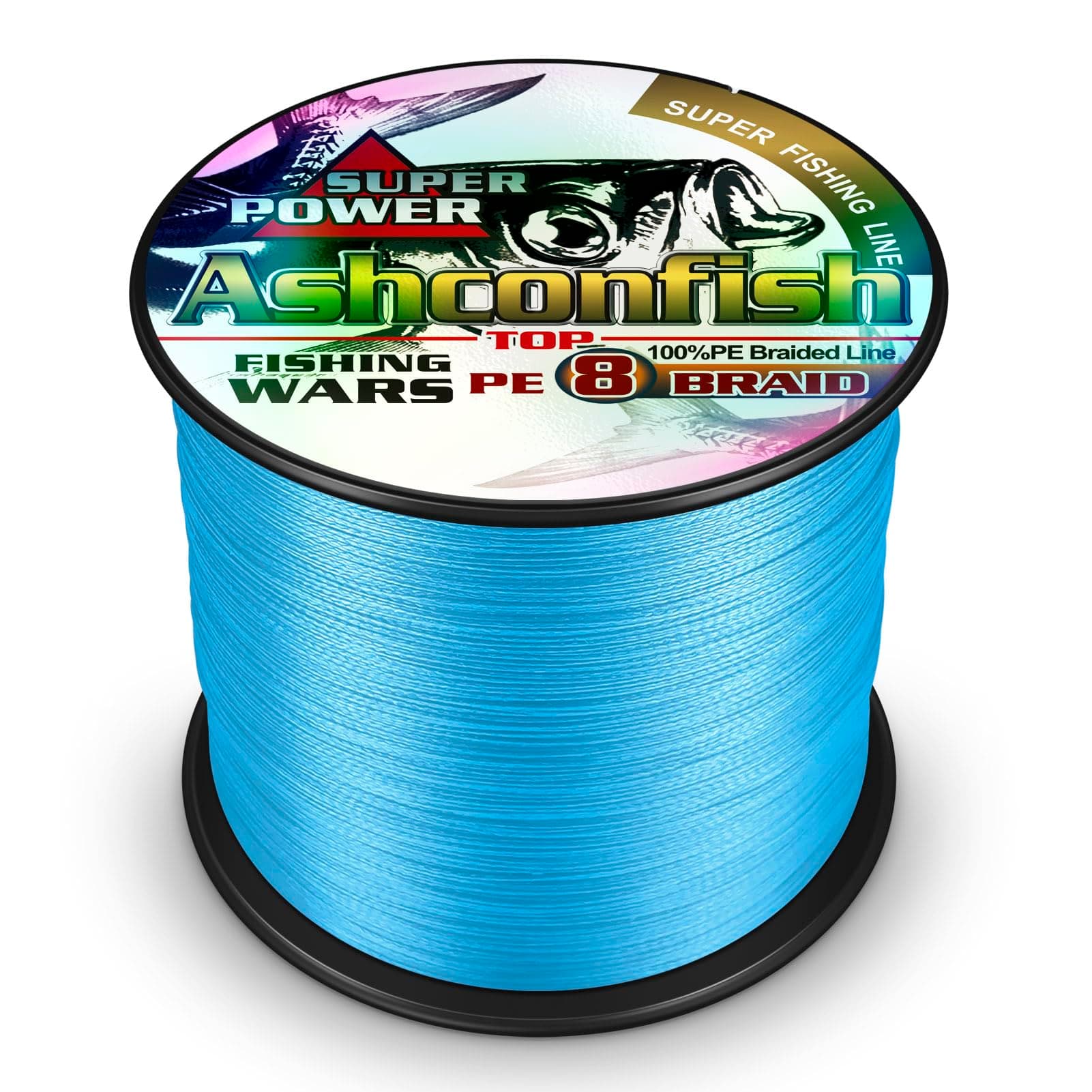 Ashconfish Braided Fishing Line-8 Strands Super Strong Fishing Wire 100M/109Yards 15LB-Abrasion Resistant Braided Lines-Incredible Superline-Zero Stretch-Superfine Diameter-Blue