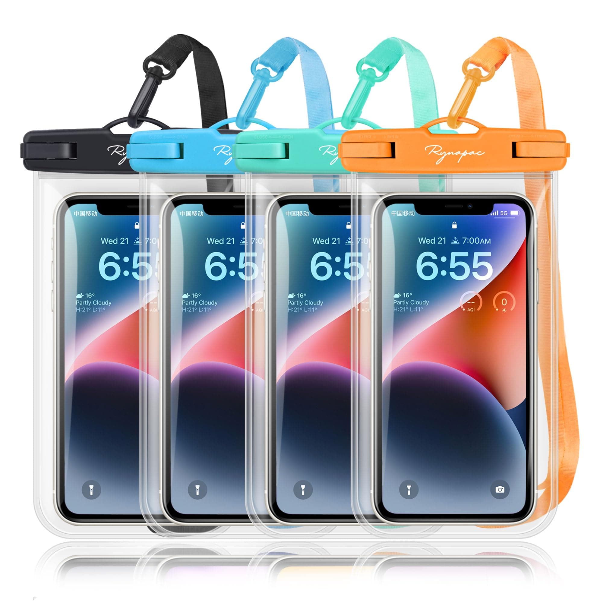 Rynapac IPX8 Waterproof Phone Pouch - 7.5in, 2 Pack Waterproof Phone Case for iPhone 16 15 Pro Max, Galaxy S26 S25+ S24+, Cellphone Dry Bag with Lanyard for Beach Vacation Travel Cruise Essentials