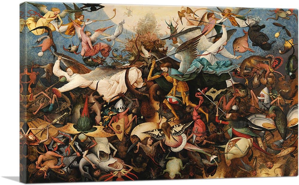 ARTCANVAS The Fall of the Rebel Angels 1562 Canvas Art Print by Pieter Bruegel the Elder - 18" x 12" (0.75" Deep)