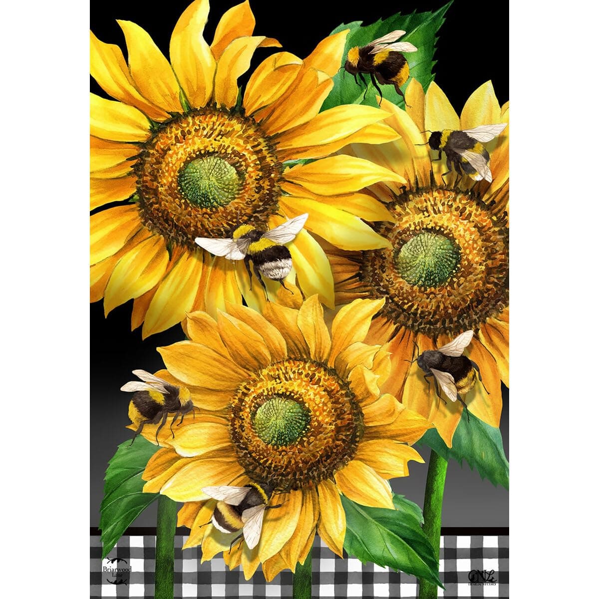 Buzzing Sunflowers Spring Garden Flag 18" x 12.5" Briarwood Lane