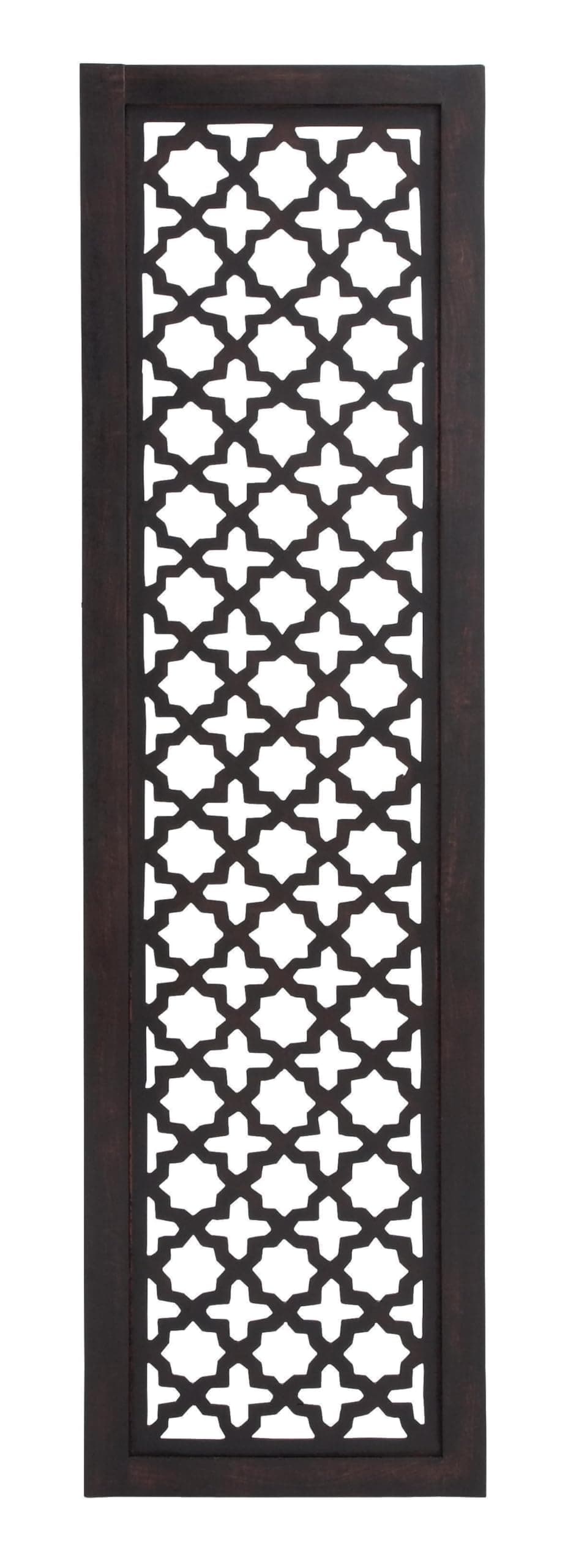 Deco 79 Wooden Wall Panel with Fine Attention to Details, Black/White