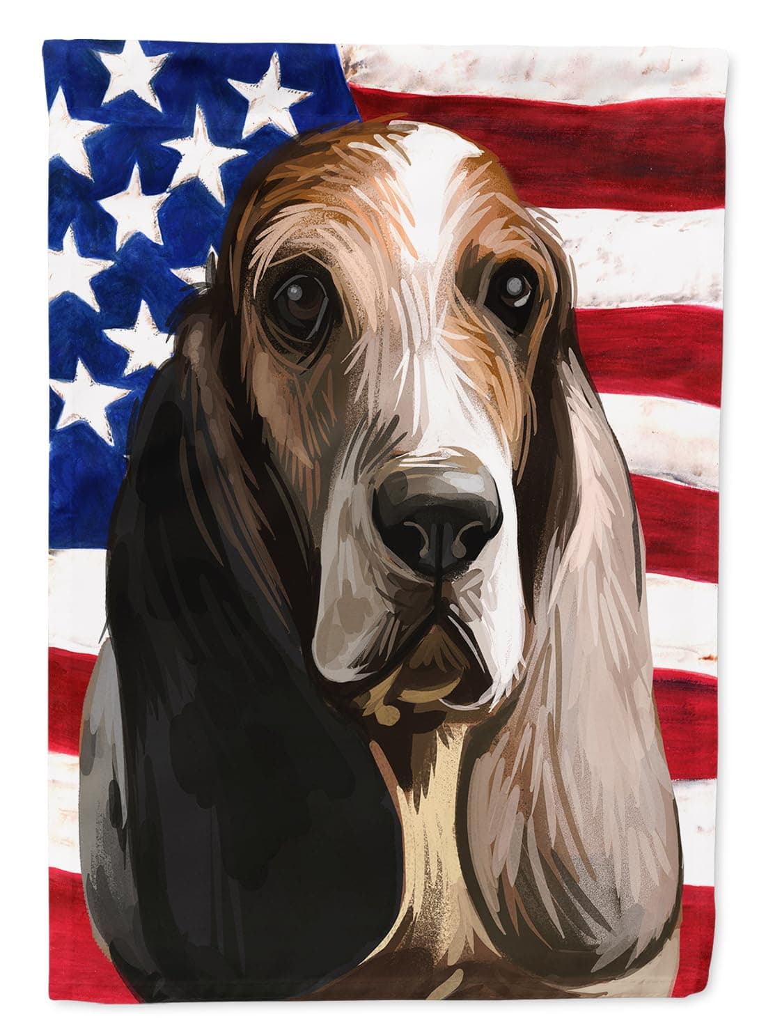 Caroline's Treasures CK6717CHF Southern Hound Dog American Canvas House Size Outdoor-Flags, Multicolor
