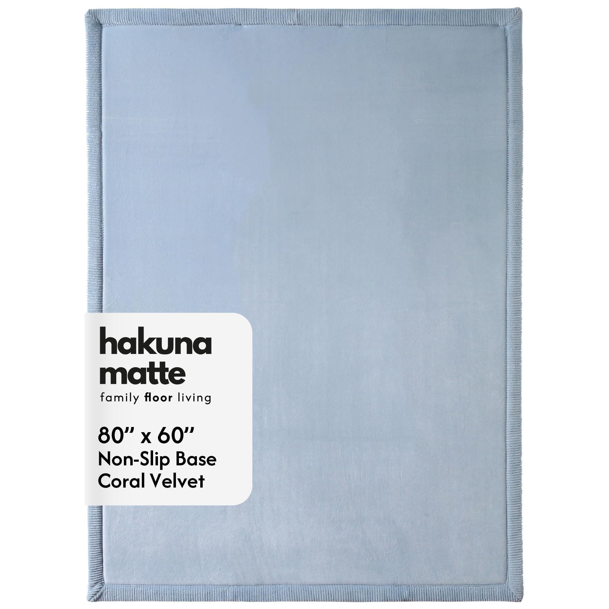 Hakuna Matte CloudSoft Baby Play Mat for Floor 60" x 80" Blue