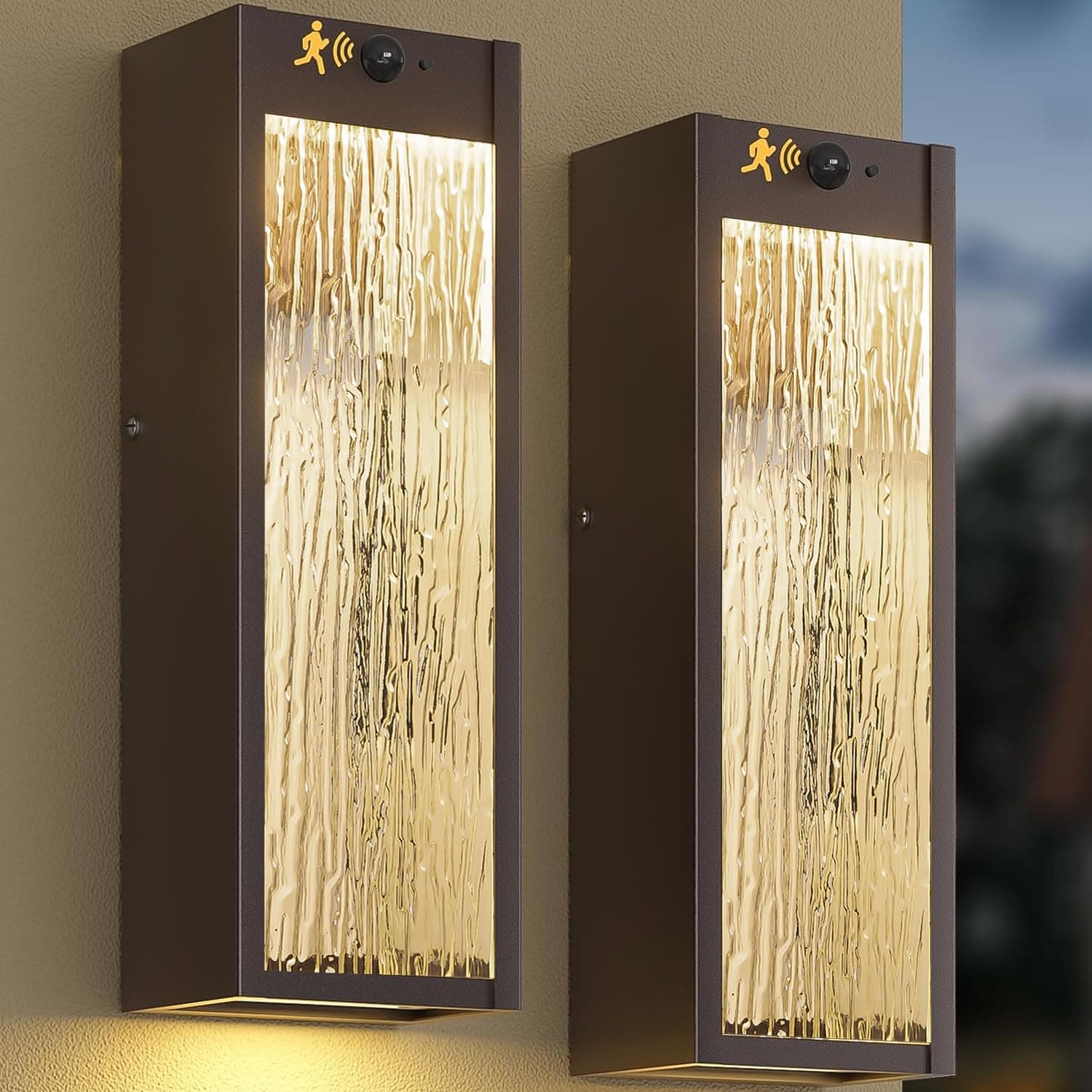 2 Pack LED Outdoor Wall Light Dusk to Dawn Oil-Rubbed Bronze Porch Light