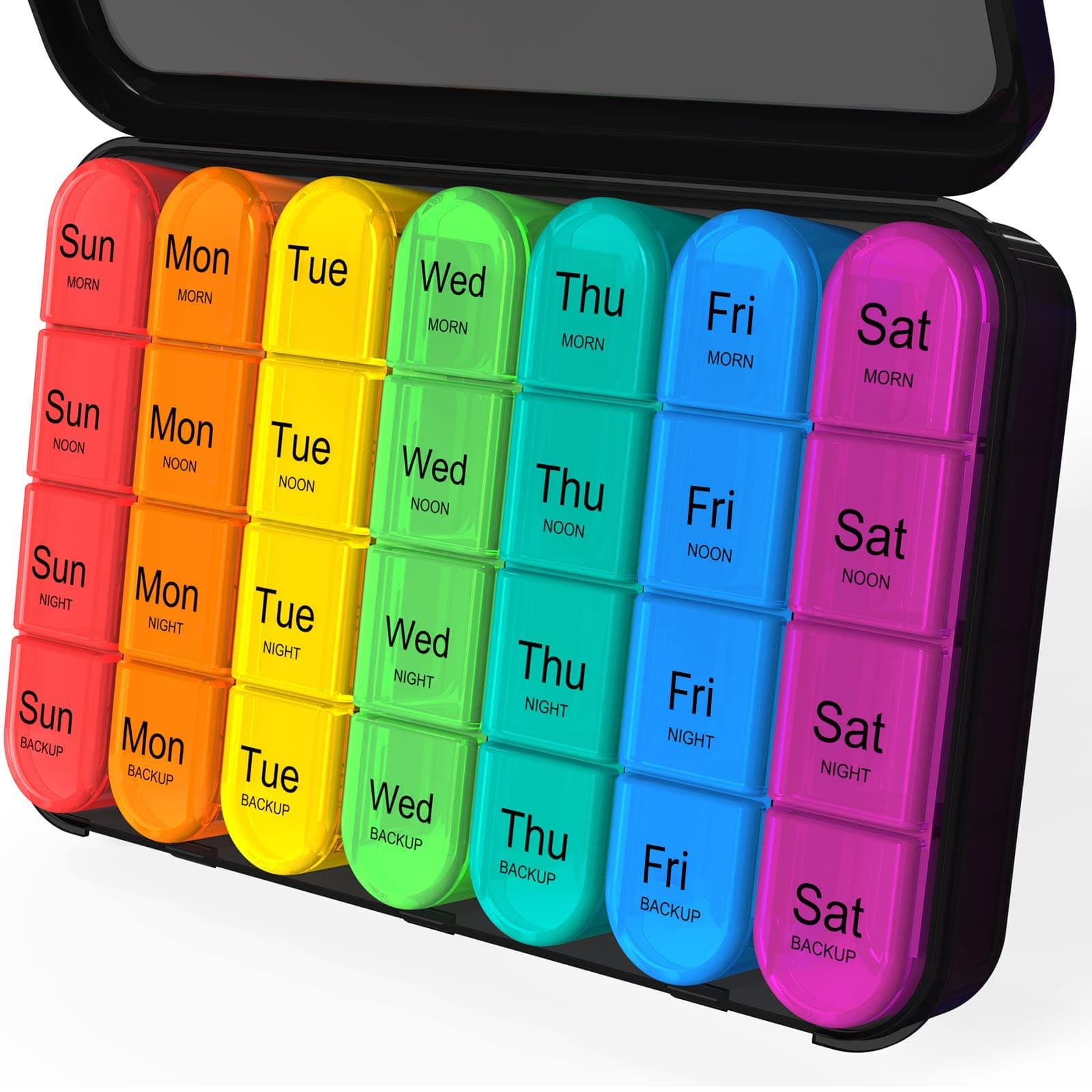Daviky Weekly Pill Organizer 4 Times a Day, Travel Pill Case, Large Medicine Organizer 7 Day, Daily Box Container with 28 Compartments to Hold Vitamins, Medication