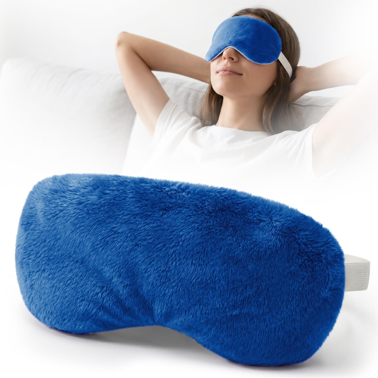 Heated Eye Mask for Dry Eyes, Steam Warm Compress for Stye Eye Treatment, Relieve, Hot Compress, Moist Heat Mask for Blepharitis (Blue)
