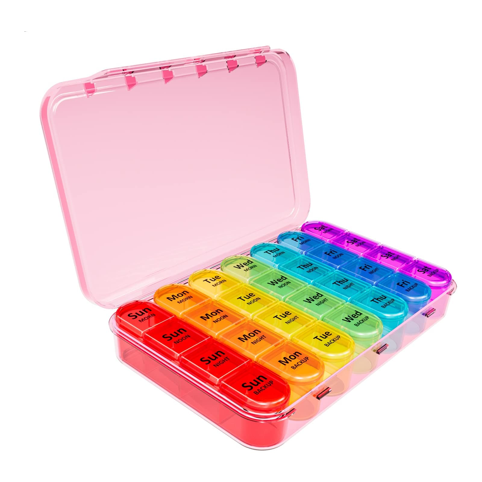 Daviky Weekly Pill Organizer 4 Times a Day, Travel Pill Case, Large Medicine Organizer 7 Day, Daily Box Container with 28 Compartments to Hold Vitamins, Medication