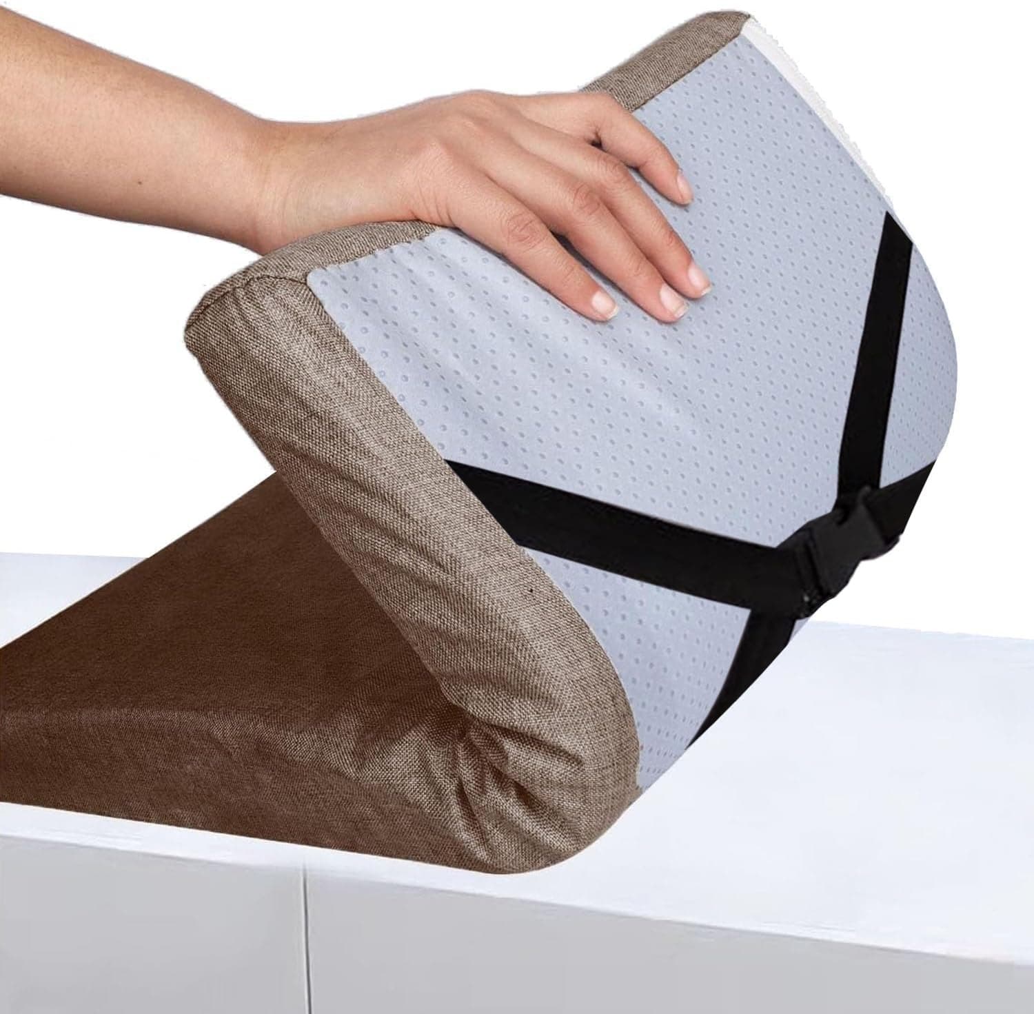 Linen Chair Cushion Square 16x16 20x20 12x12 18x18 15x15 17x17 14x14 inch Seat Pad Floor Pillow Sofa Cushions Memory Foam Zipper Removed Linen Cover Indoor Outdoor(Light Coffee,58x58x8cm)