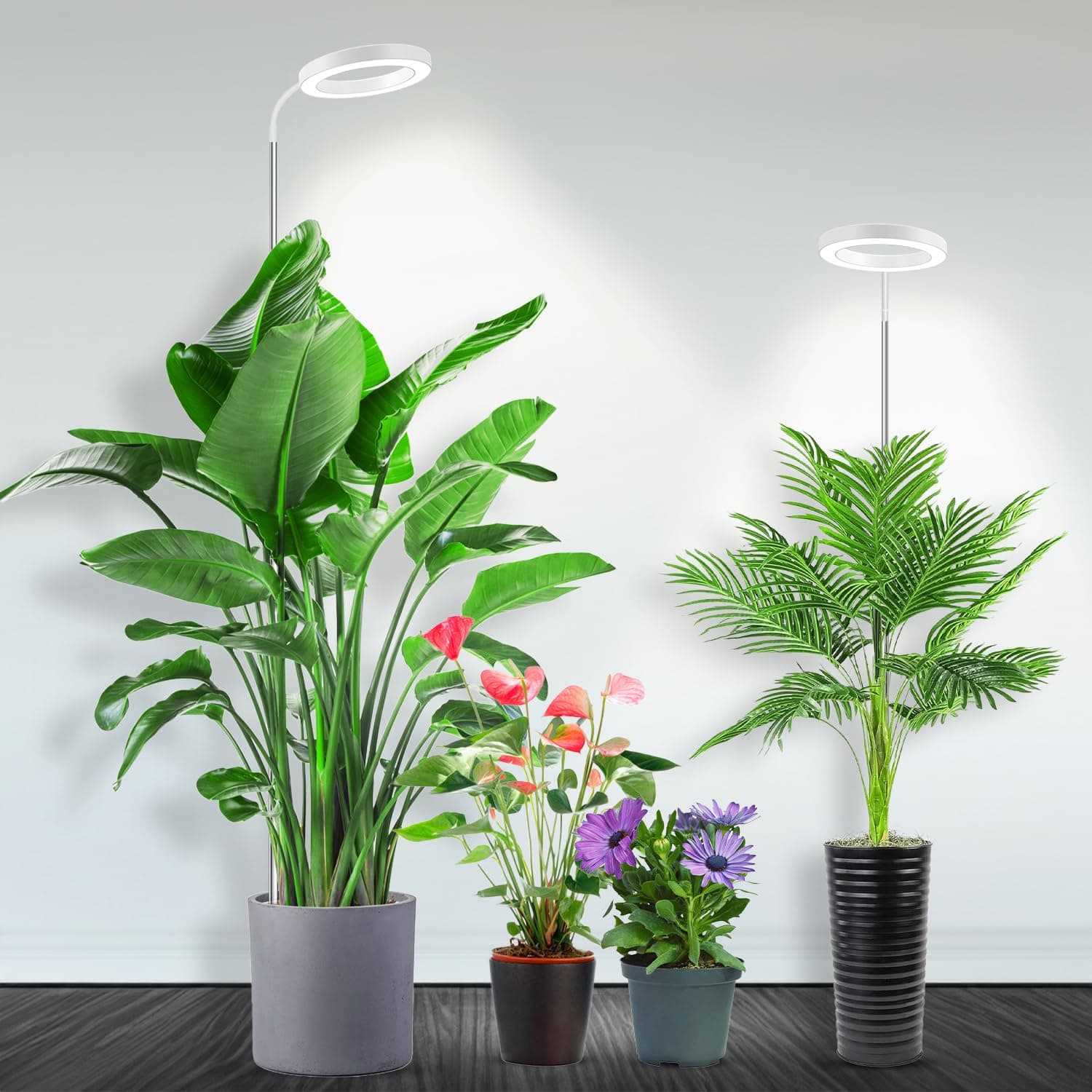 Garpsen 6000K Grow Light with Gooseneck, for Large Plants, 2Pack
