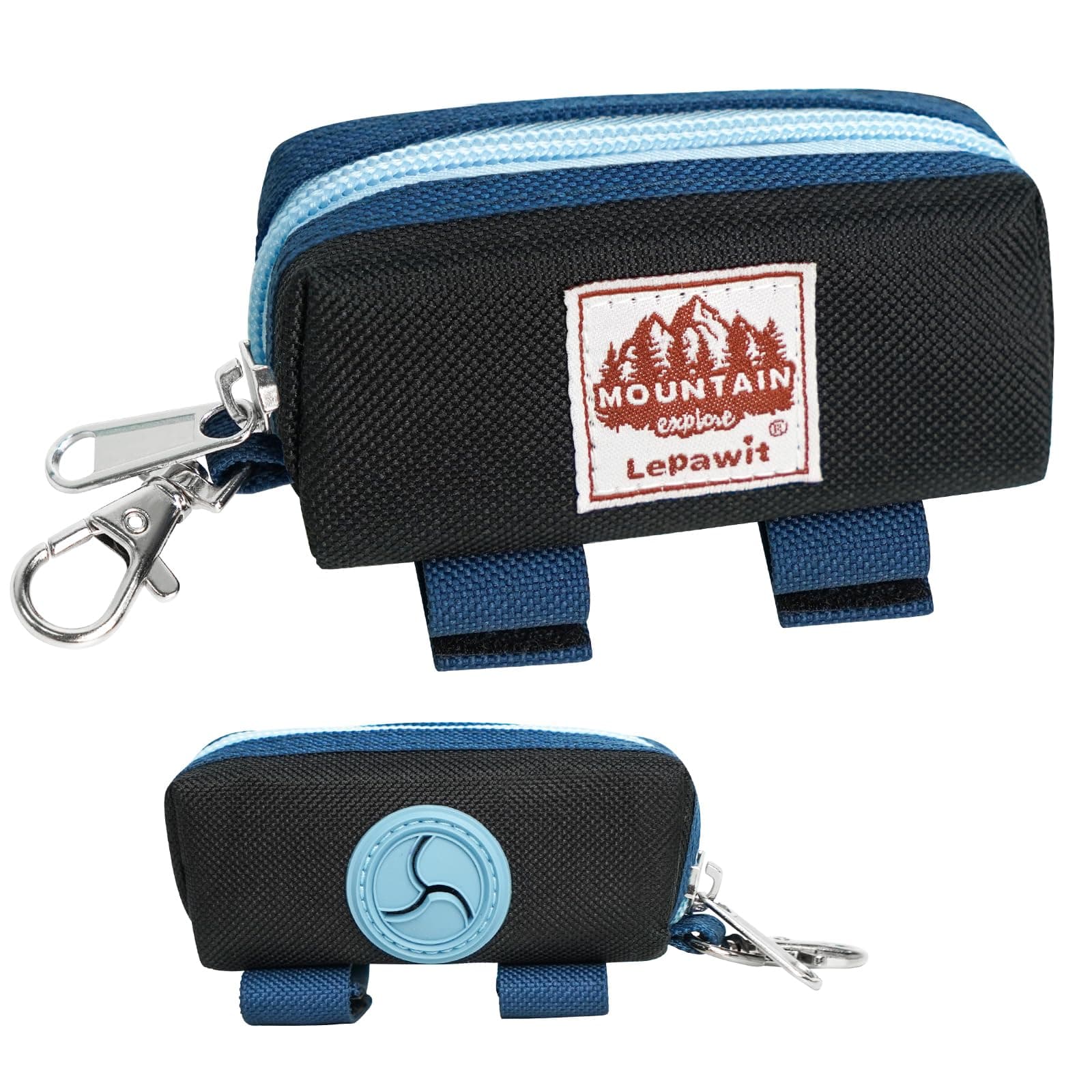 Lepawit Dog Poop Bag Holder for Leash, Large-Capacity Canvas Pouch, Black