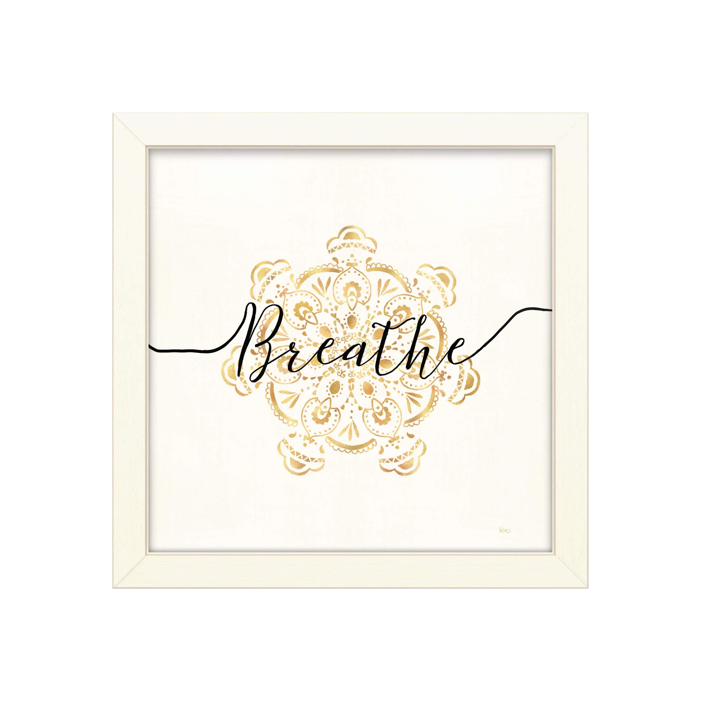 Trademark Fine Art Namaste II by Veronique Charron, Distressed White Frame 16x16, Multi-Color