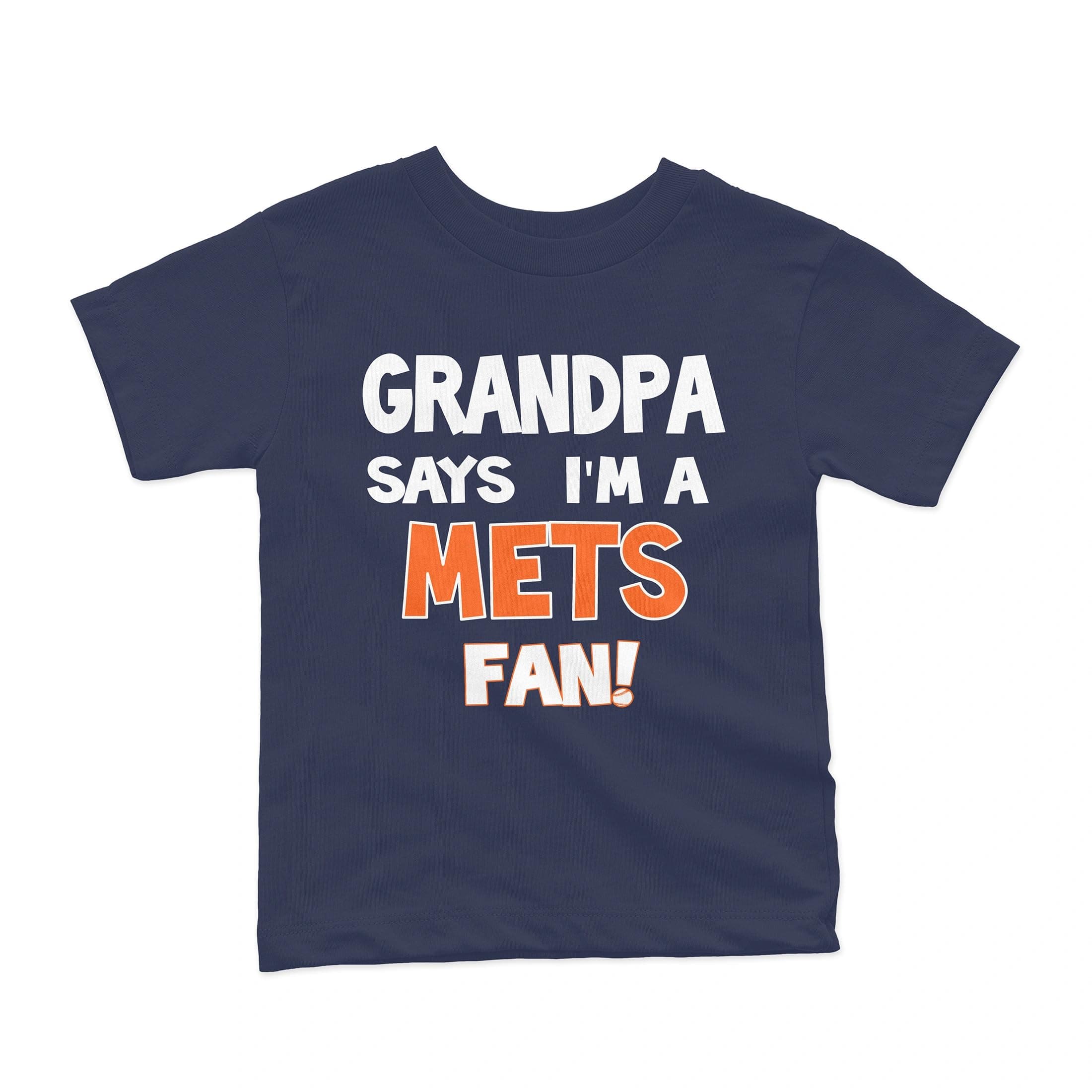 NanyCrafts Kid's Grandpa Says I'm a Mets Fan Shirt 3T Navy