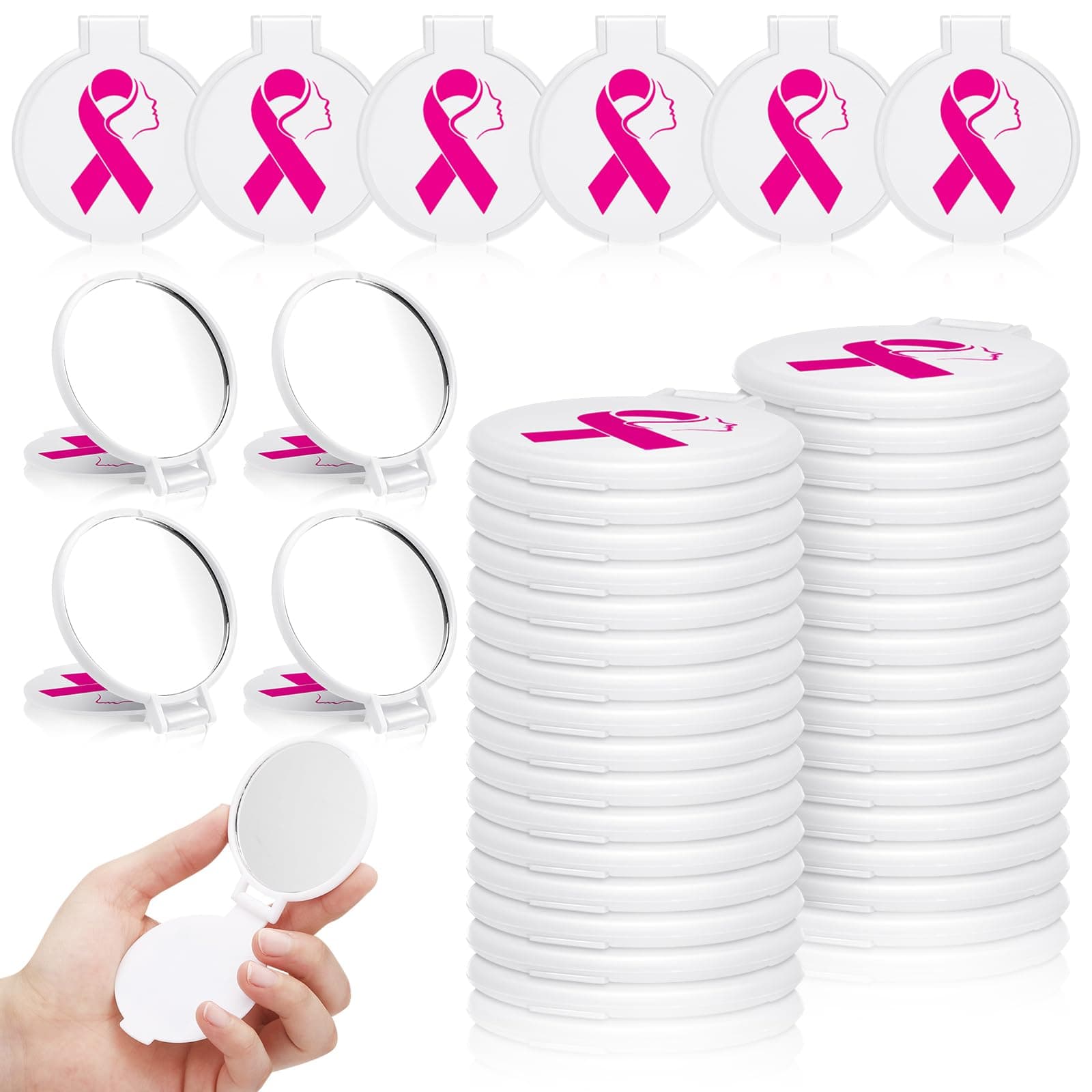 Huwena 100 Pcs Breast Cancer Awareness Accessories Gift Bulk for Women