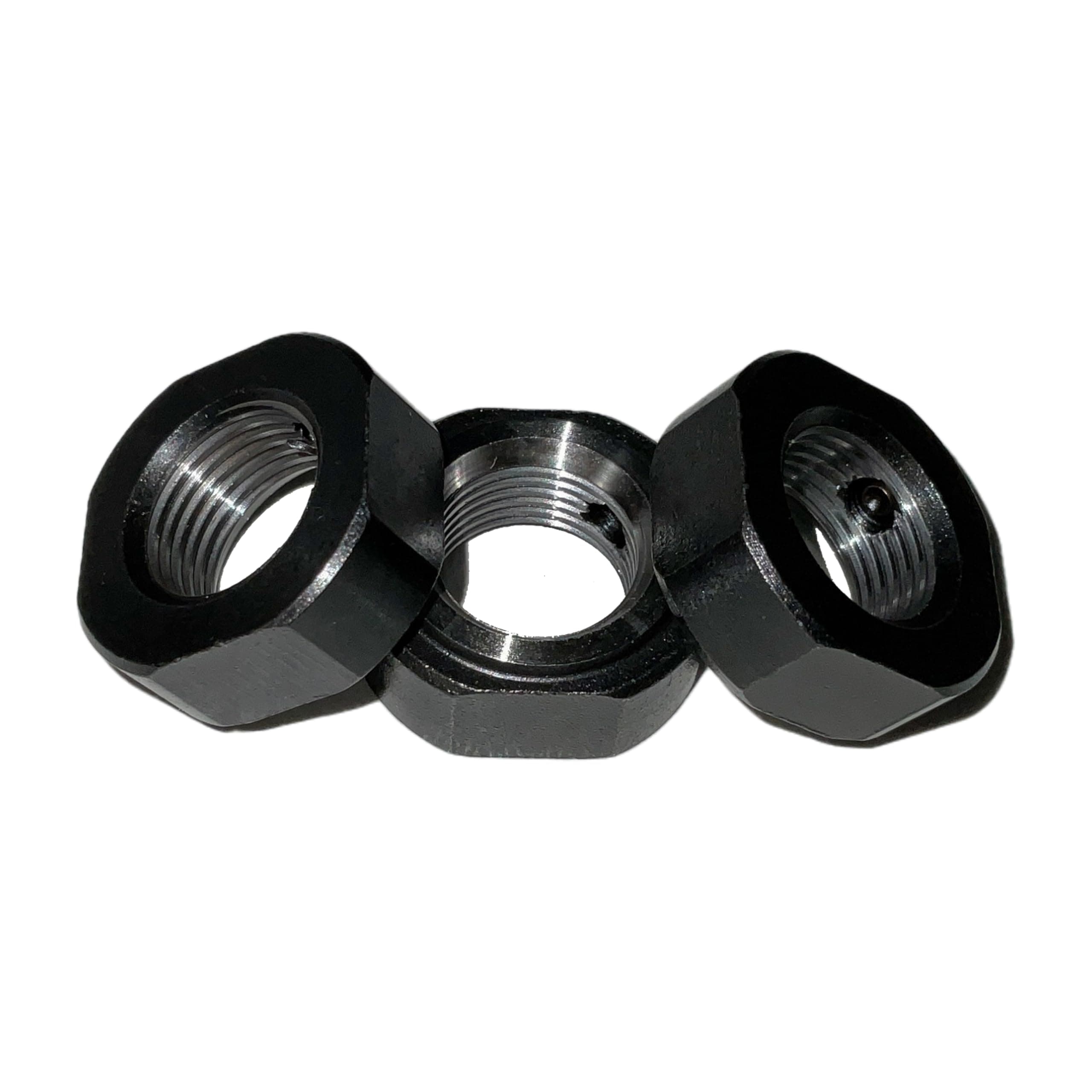 Mssoomm DN15 Lock Nut for Roller Screw，10Pack M15 x 1.5 Hex Nut, 42CrMo Steel, ISO 6H Precision, Phosphated & Lubricated Anti Backlash, Copper Setscrew Included