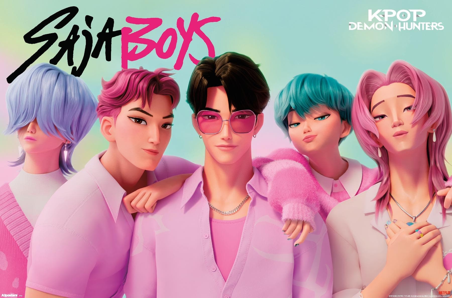 Netflix KPop Demon Hunters (2025) - Saja Boys Wall Poster, 34L" x 22.4W", Unframed Version