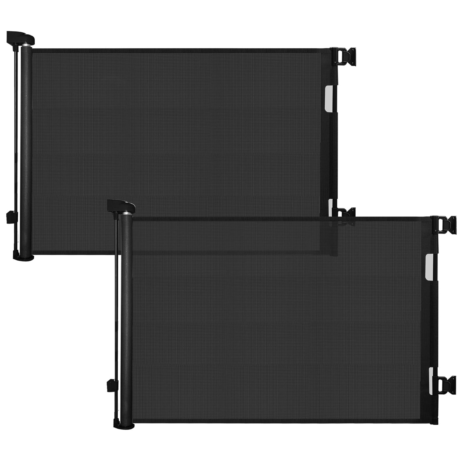 DEAR LOV 2 Pack Retractable Baby Gate,Mesh Baby Gate for Child,33" Tall, Extends up to 55" Wide.Dog or Pet Gate for Doorways, Stairs, Hallways, Indoor/Outdoor (33"x55",Black)