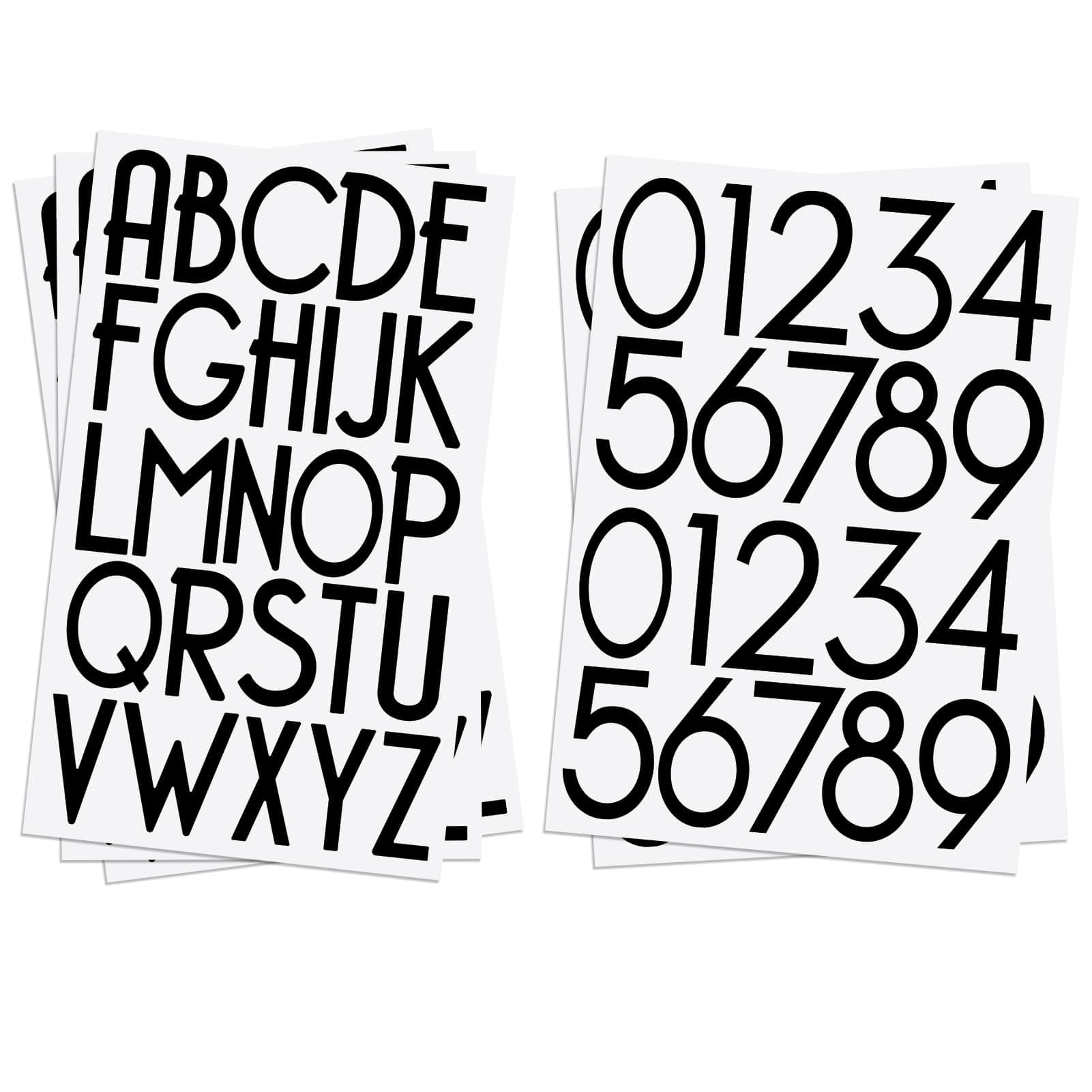 3 inch Self-Adhesive Vinyl Alphabet Letters Numbers Kit, Modern Mailbox Numbers Sticker for Mailbox, Signs, Window, Door, Cars, Trucks, Home, Business, Address Number, Name, Craft (Black)