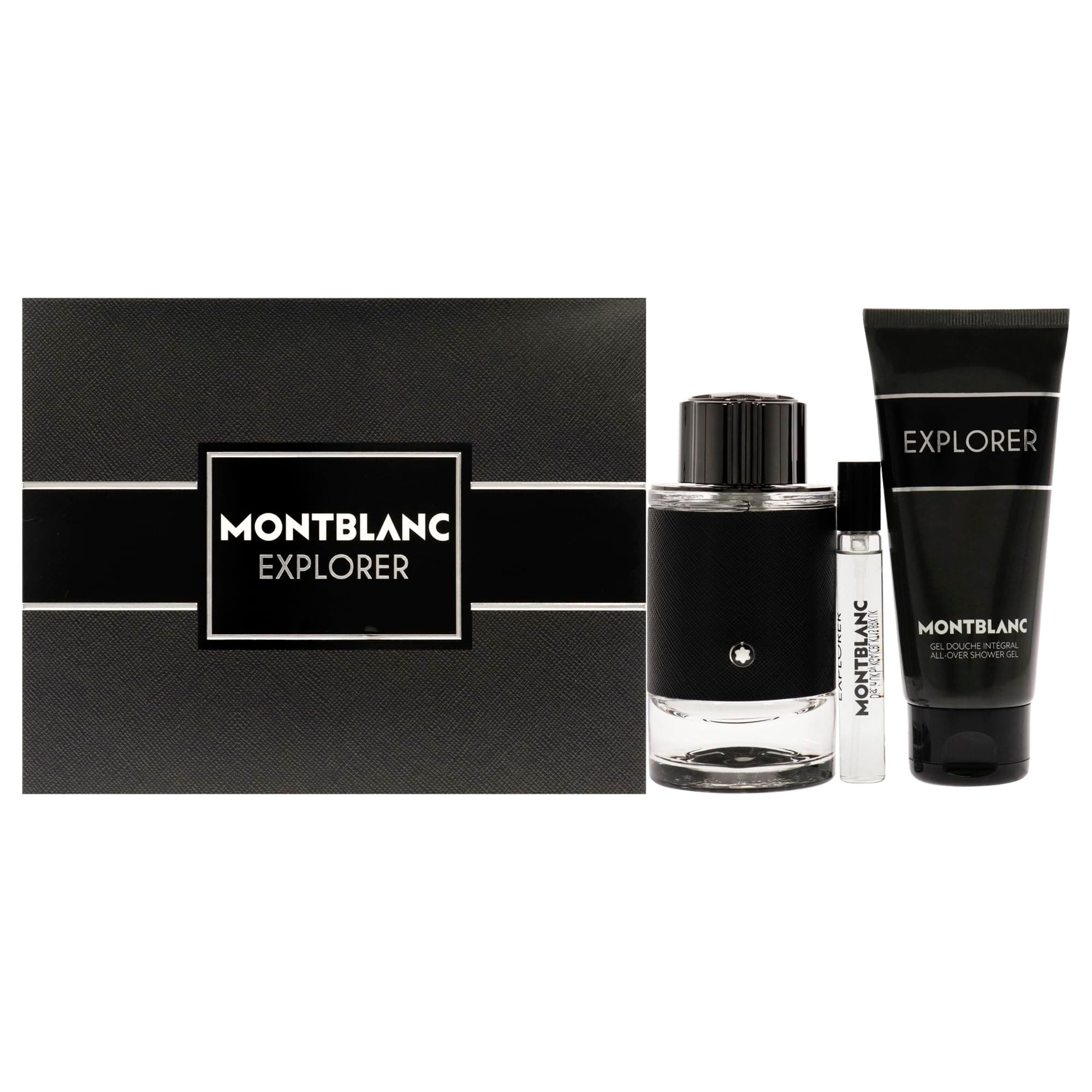 MONTBLANC MONTBLANC Explorer 3.3oz EDP Spray, 7.5ml EDP Spray 3.3oz Shower Gel Men -3 Pc Gift Set