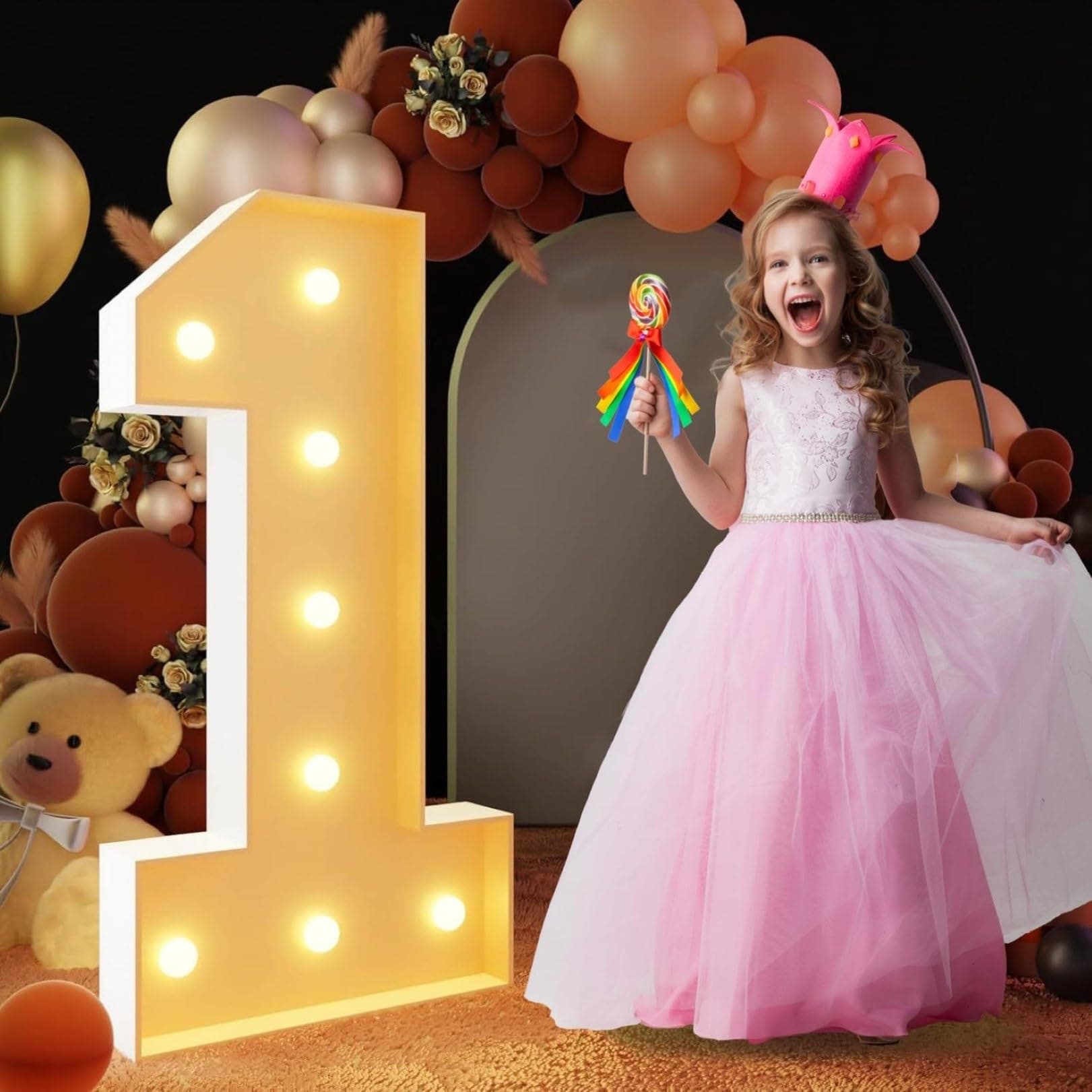 Marquee Light Up Letters DIY Name Balloon Filling Box Large Light Up Letters for Baby Shower Anniversary Weeding Room Decor(Color:1)