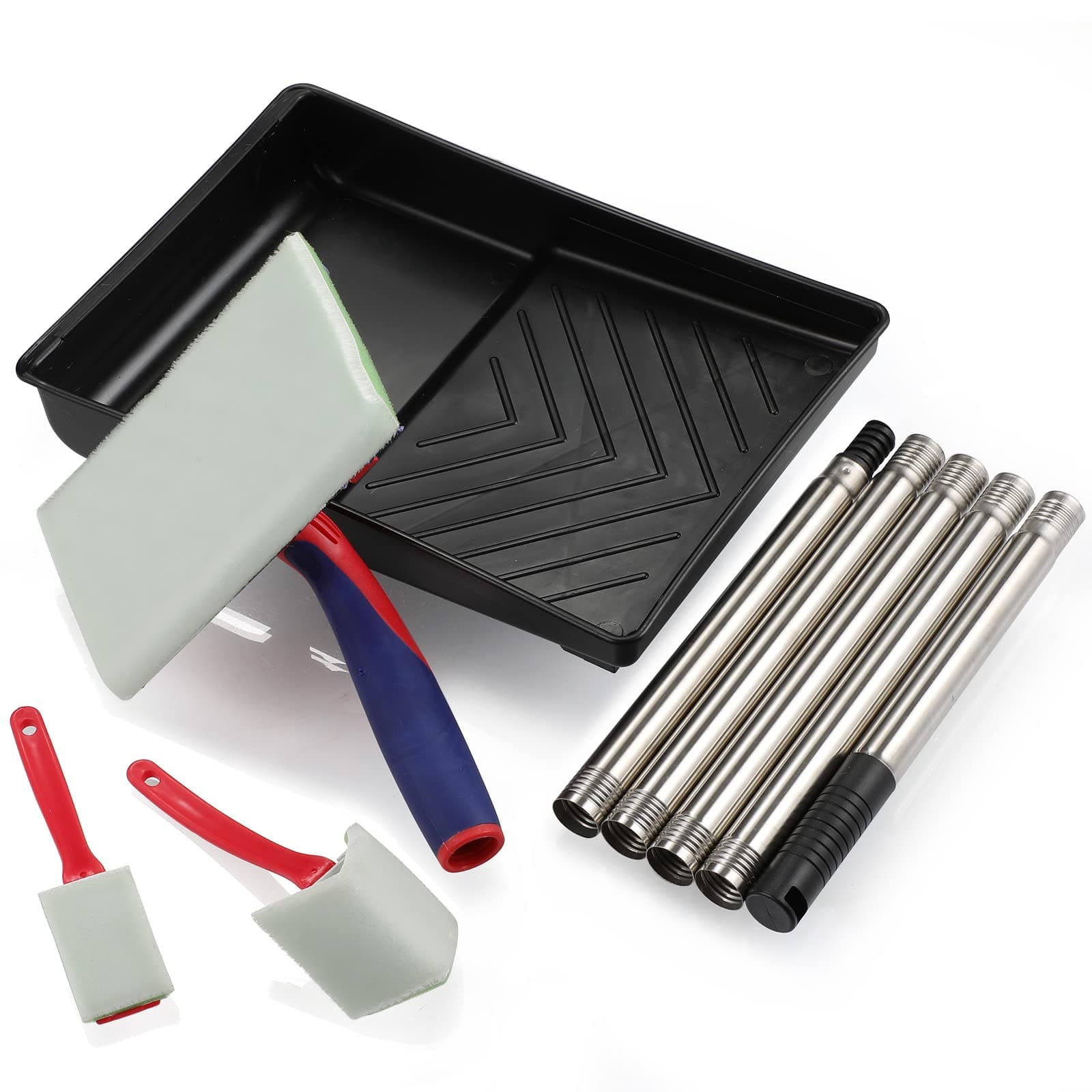 Corner Walls & Ceilings Pad Painter,7-Inch Paint Pad Applicator,Decking Pad for Wall Painting, Wooden Decks,Shed & Fence,Trim and Touch-Up Pad Painter with Extension Pole and Paint Tray