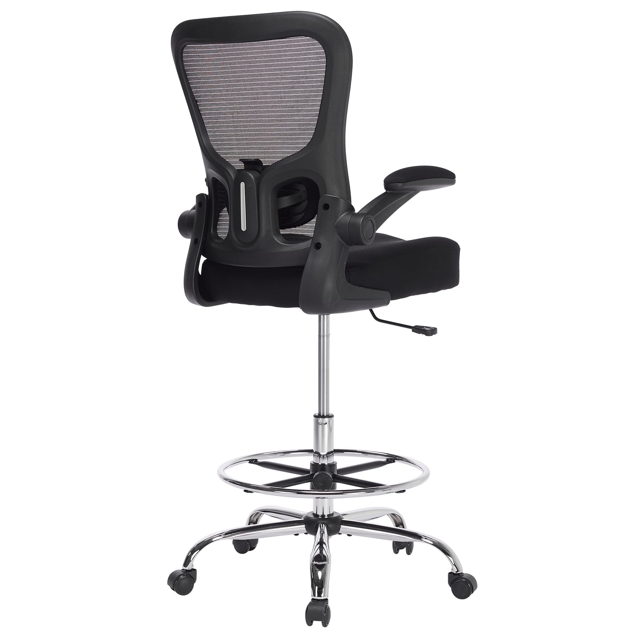 400LBS Drafting Chair Tall Office Chair for Standing Desk, Ergonomic Tall Desk Chair with Adjustable Foot Ring, Flip-Up Armrests, Lumbar Support, Comfortable Seat – Ideal for Home and Office Use