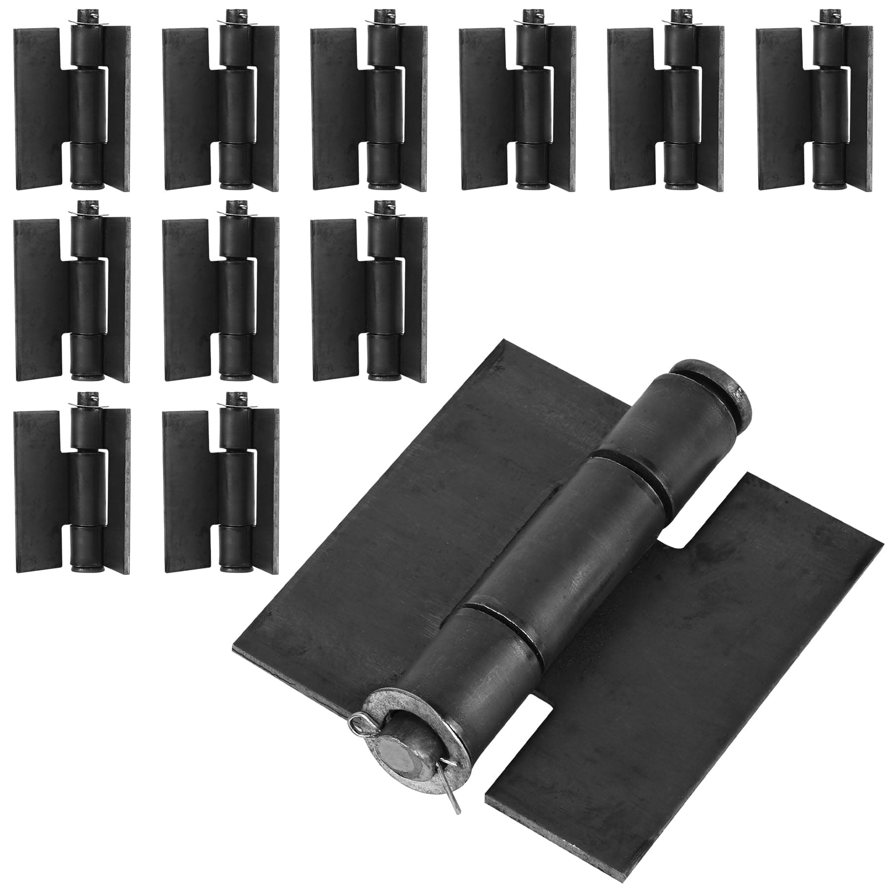 Weld On Hinges Extra Heavy Duty 4.4" x 4" Weldable Metal Butterfly Hinges Solid Steel Welding Butt Hinge Thickness 5mm for Heavy Metal Farm Garage Trailer Gates & Doors - 12 Pcs
